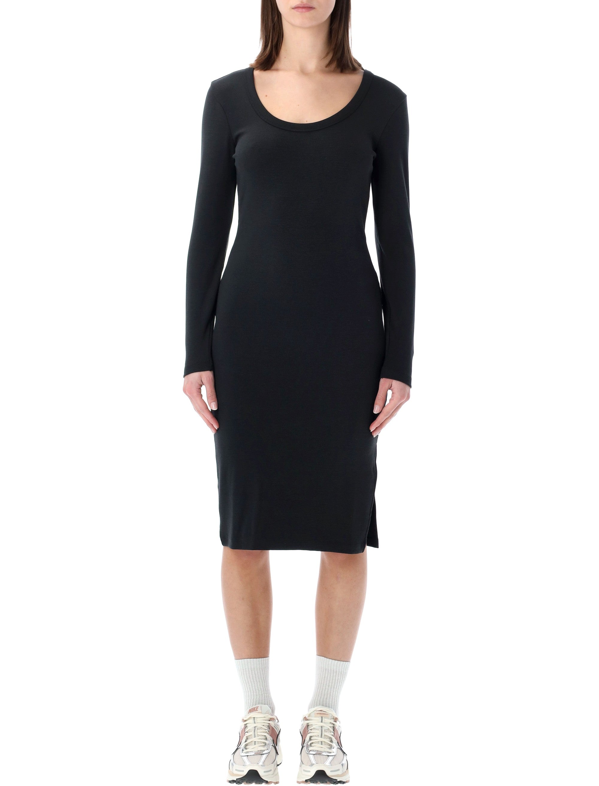 Ribbed Fitted Midi Dress