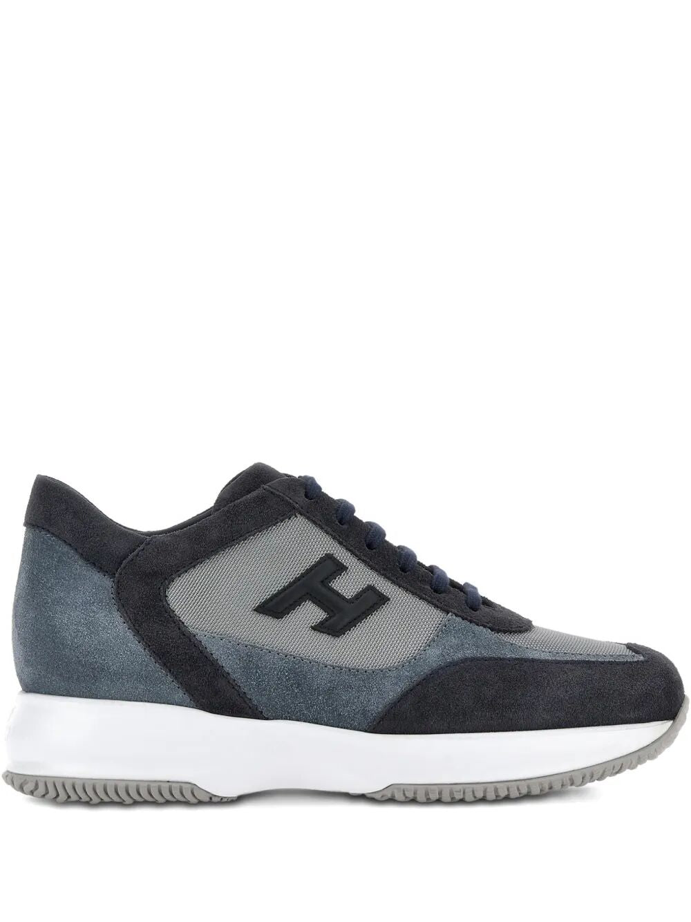 Suede And Smooth Leather Interactive Sneakers With Technical Fabric Inserts