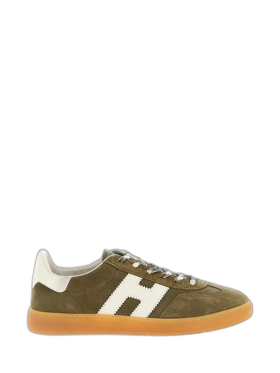 Cool Suede Sneakers With Nappa Leather Perforated H Detail