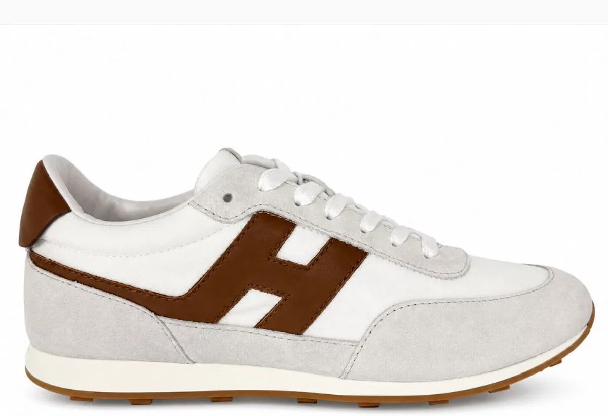 White Panelled Lace-Up Flat Shoes
