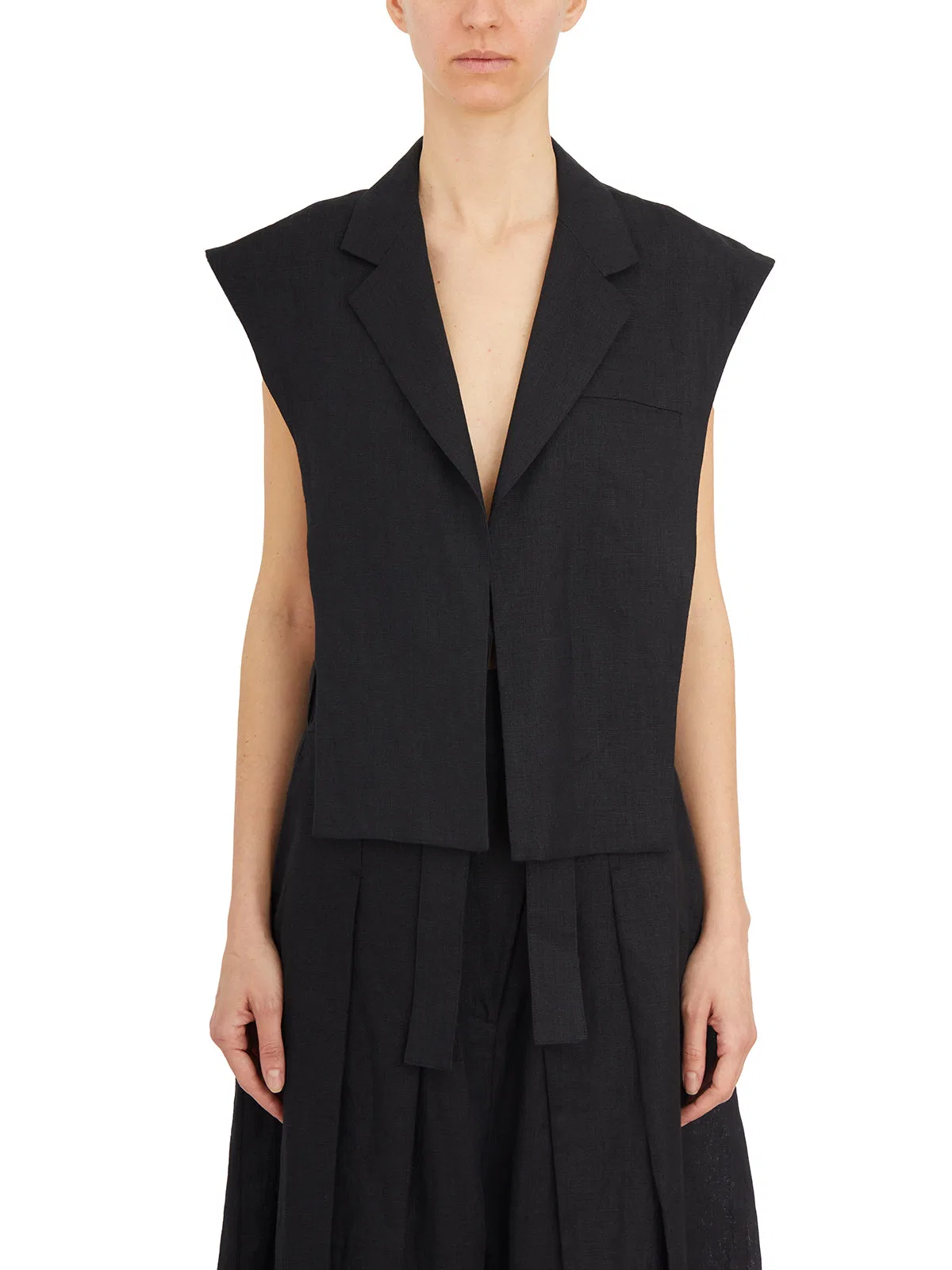 Gilet In Lino Taglio Giacca