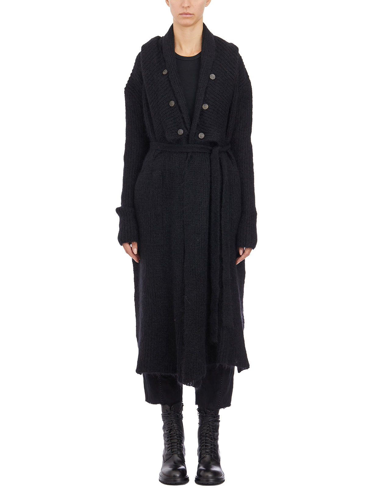 Cappotto In Maglia Con Cappuccio