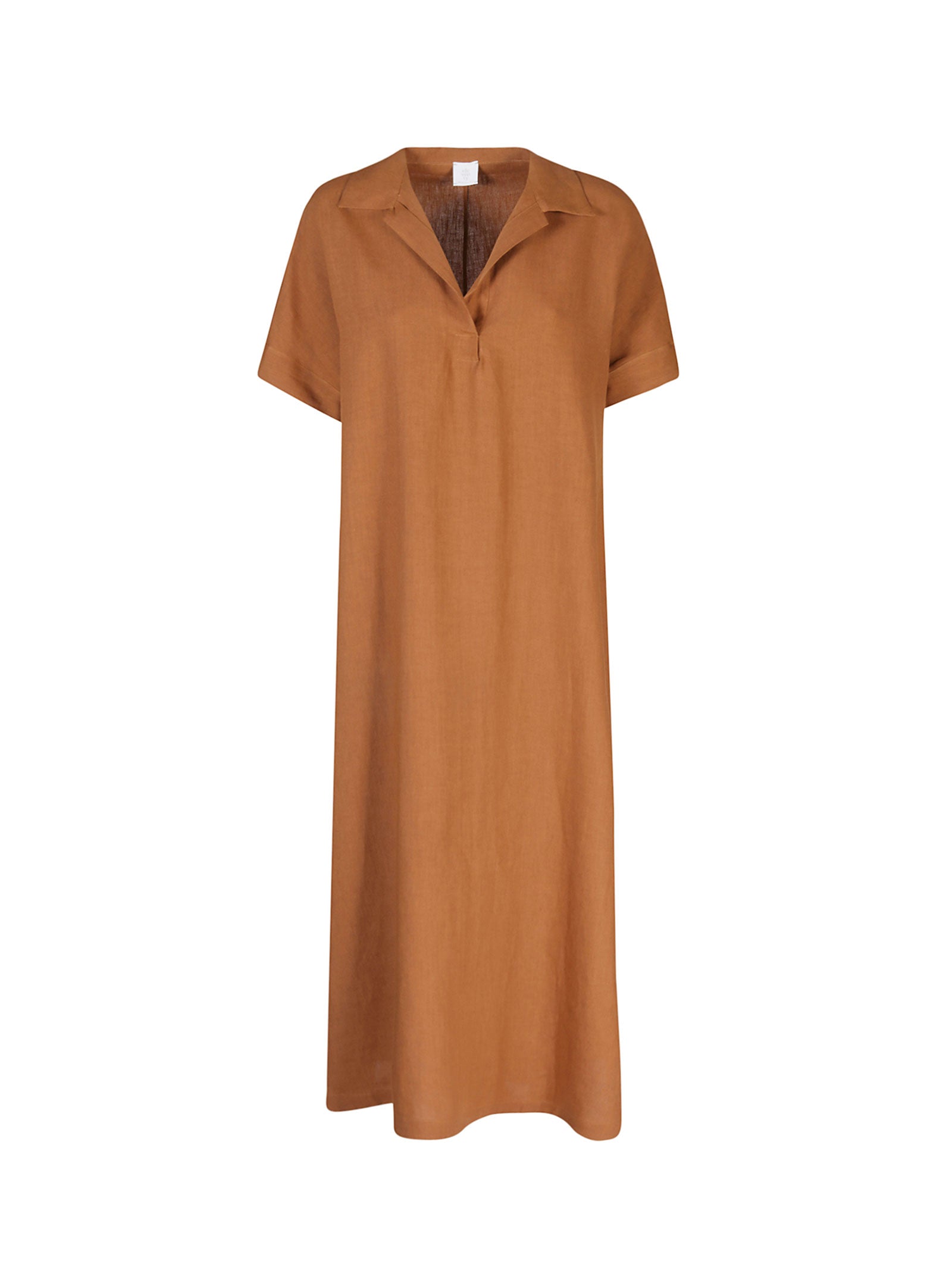 Long Terracotta Linen Dress