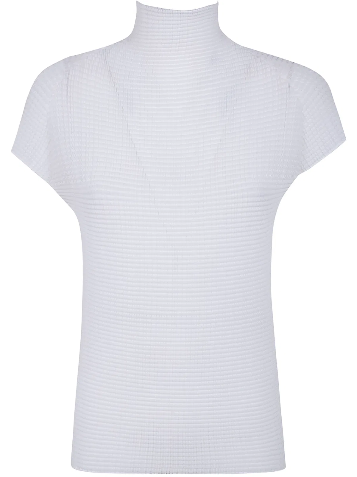 Homme Plisse "Wooly Pleats Bk Wt 66" Shirt