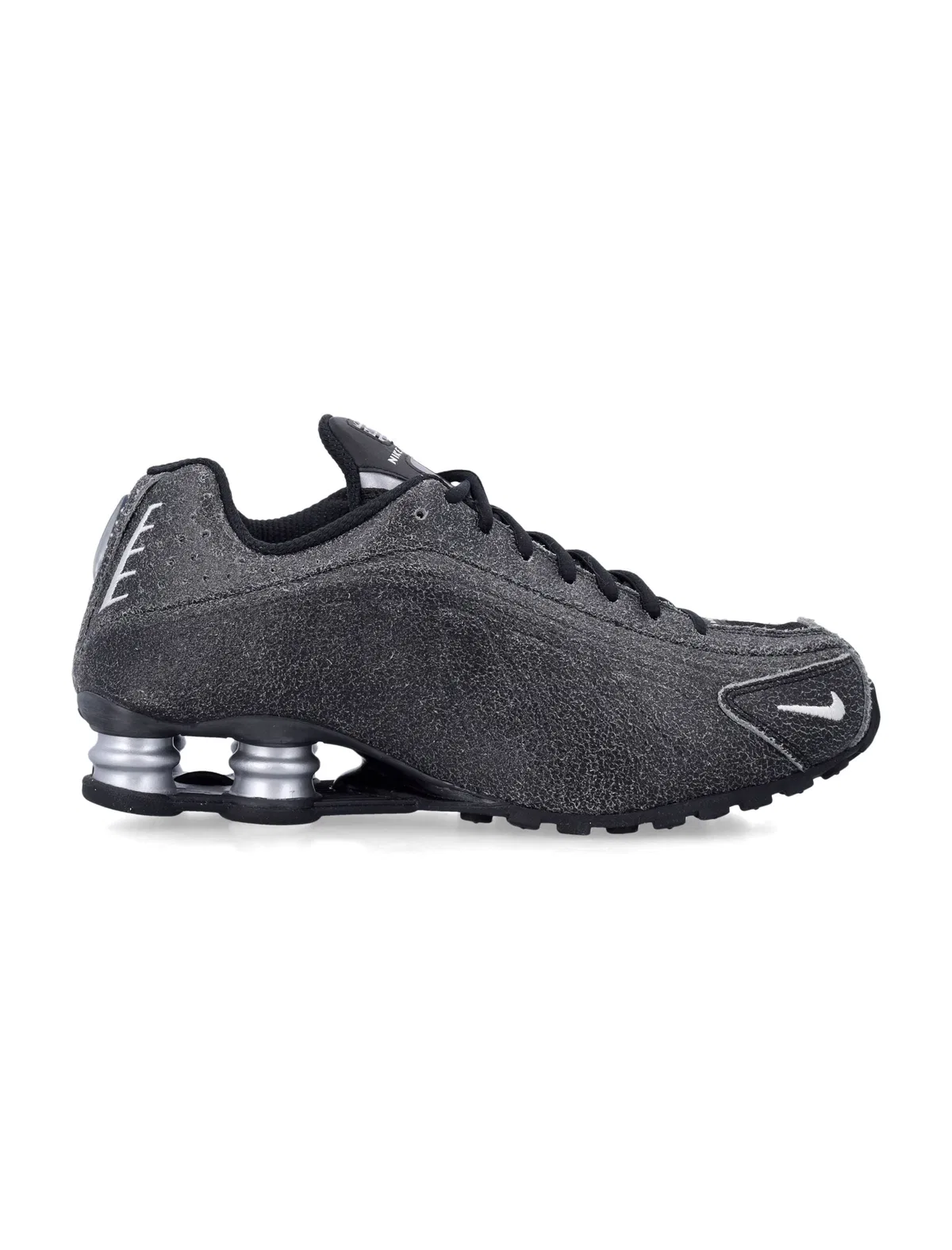 Shox R4 Distressed Leather Sneakers