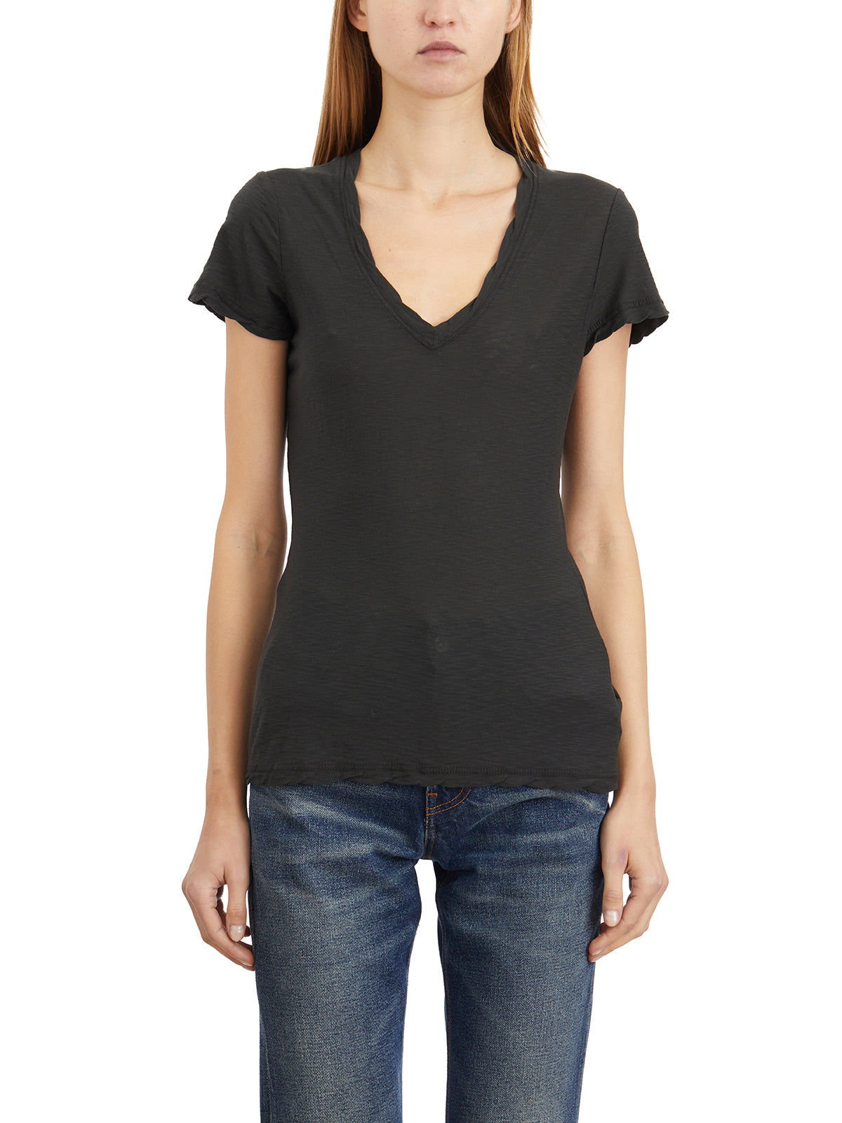 Cotton V Neck T-Shirt