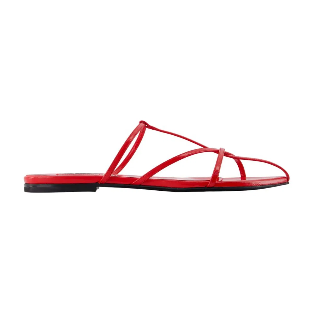 Jil Sander Leather Strappy Sandals In Red