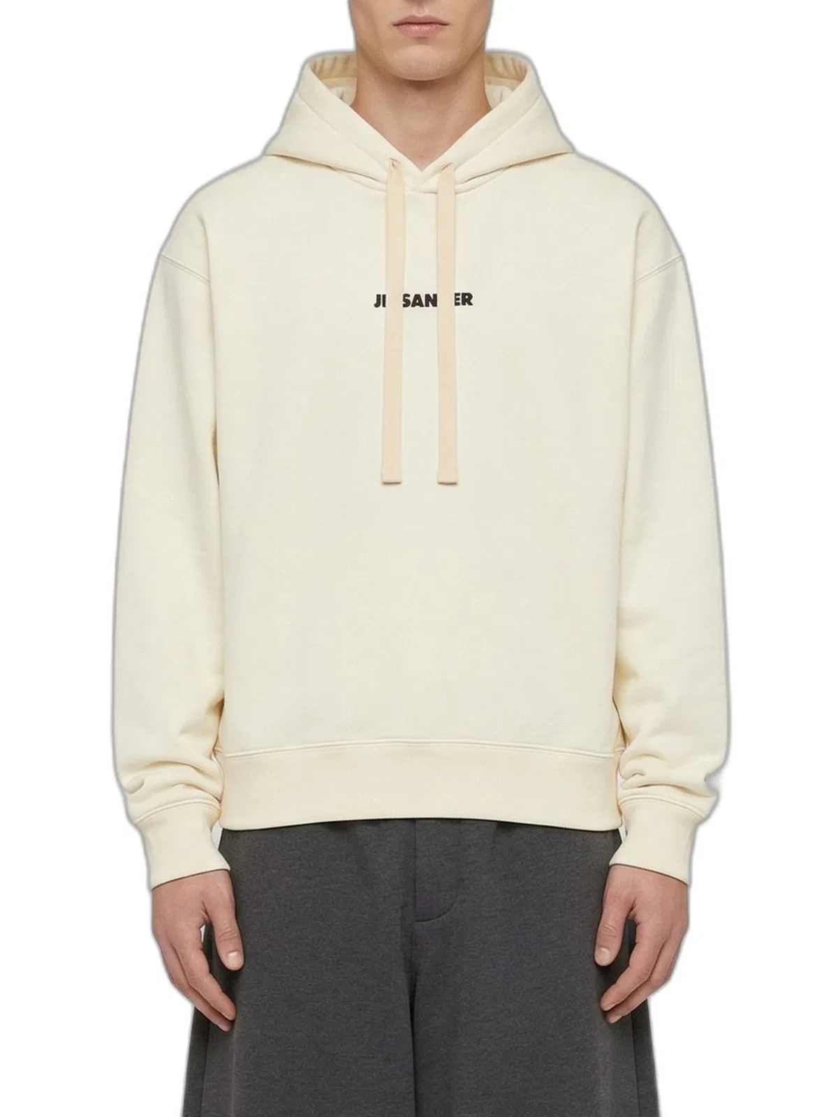 Jil Sander Oversize Cotton Sweatshirt In Neutral