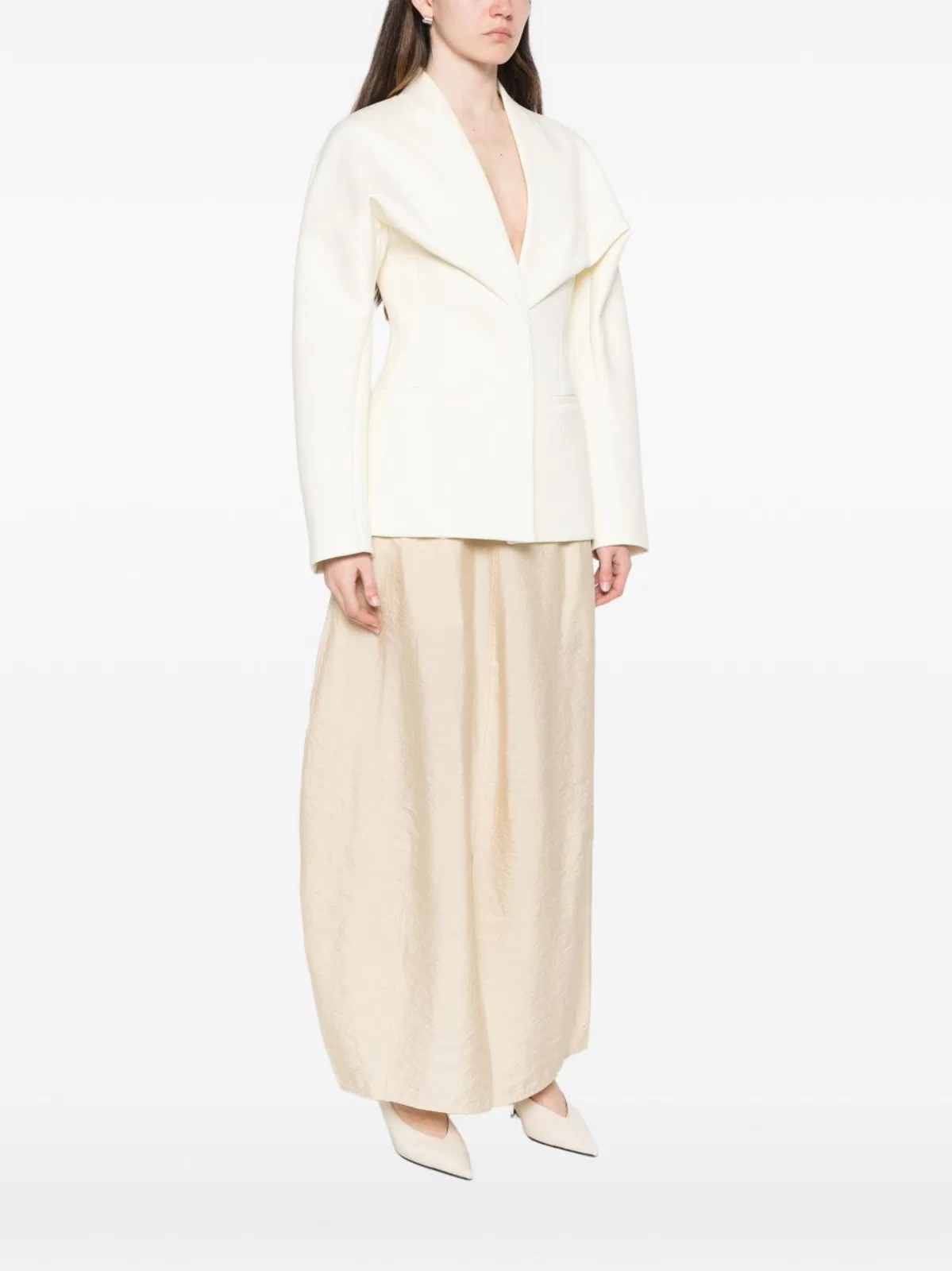 Jacquemus La Veste Chale Wool Blend Jacket In White