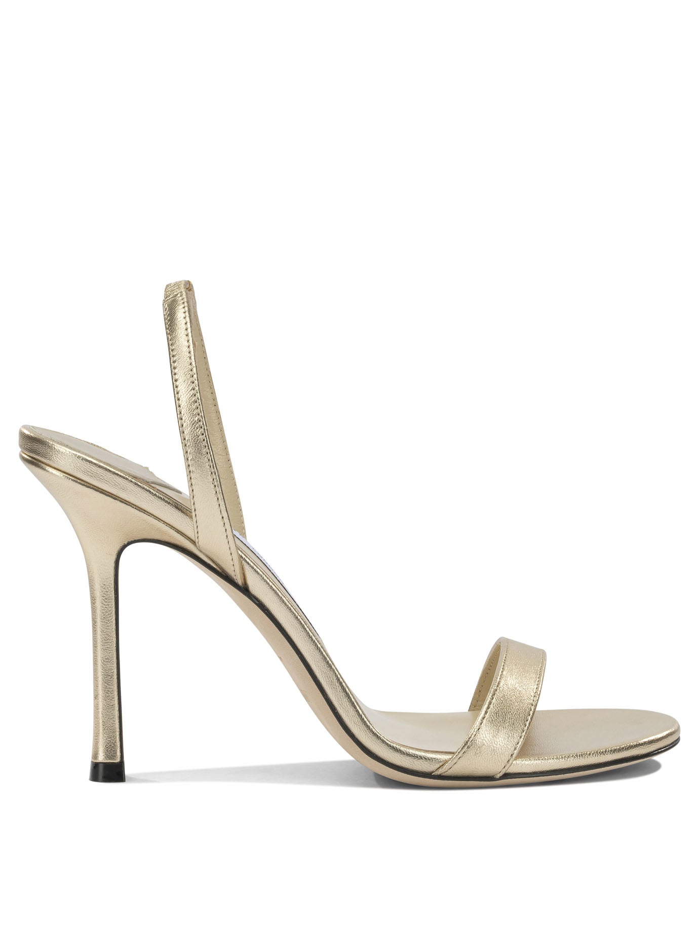 Jenn 100Mm Gold Lamb Leather Calf Leather Heeled Sandals