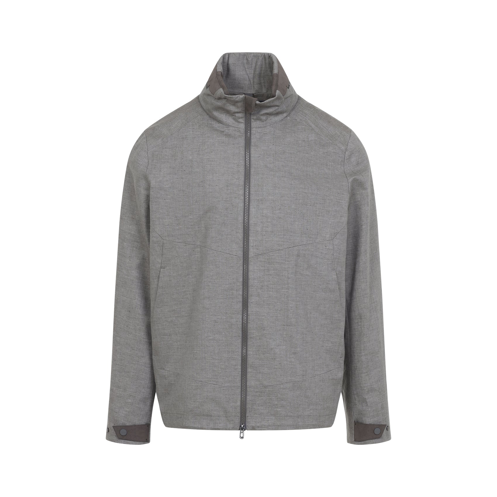 Grey Laminated Linen Jacket