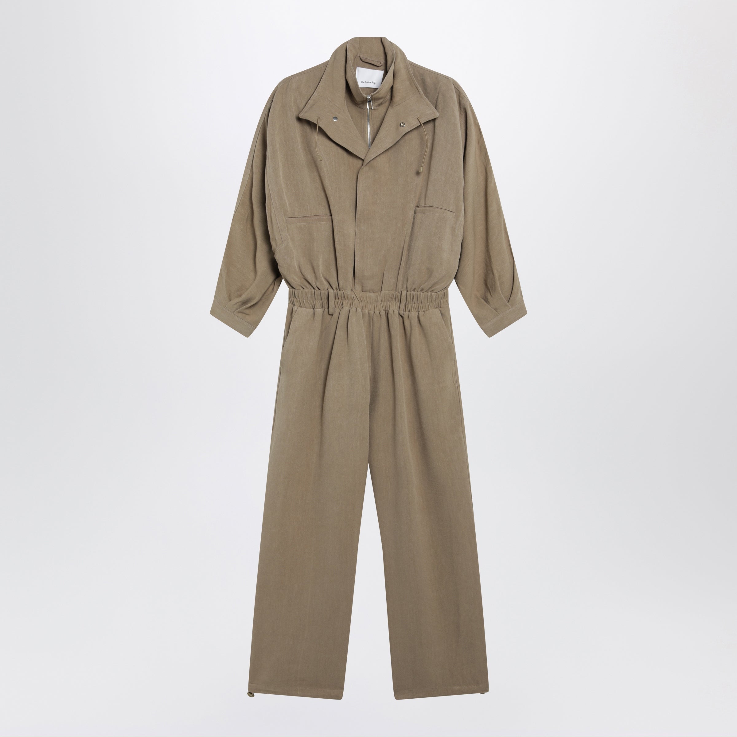 Camel Marvin Jumpsuit In Linen Blend