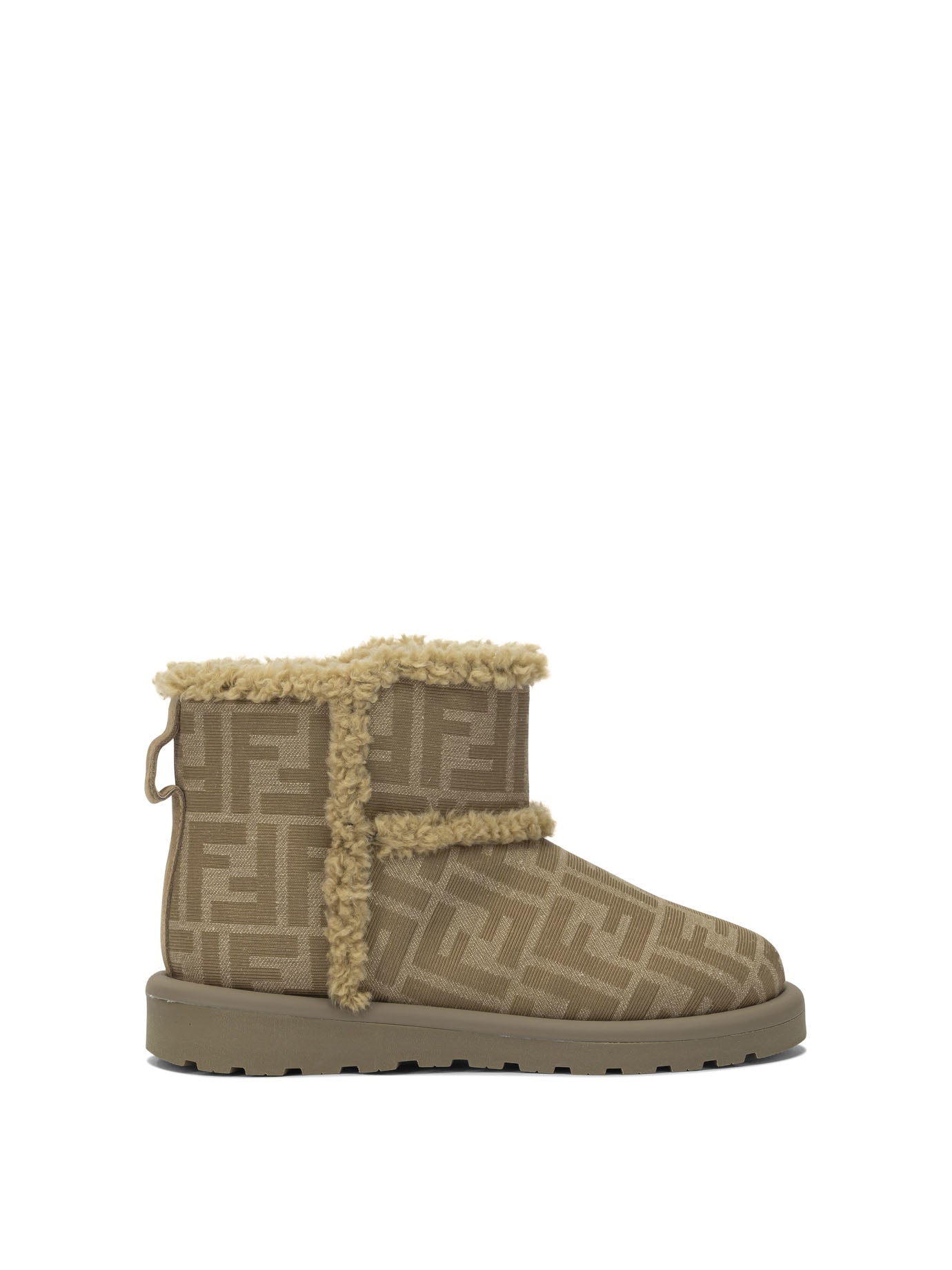 Kids Brown Fabric Ankle Boots