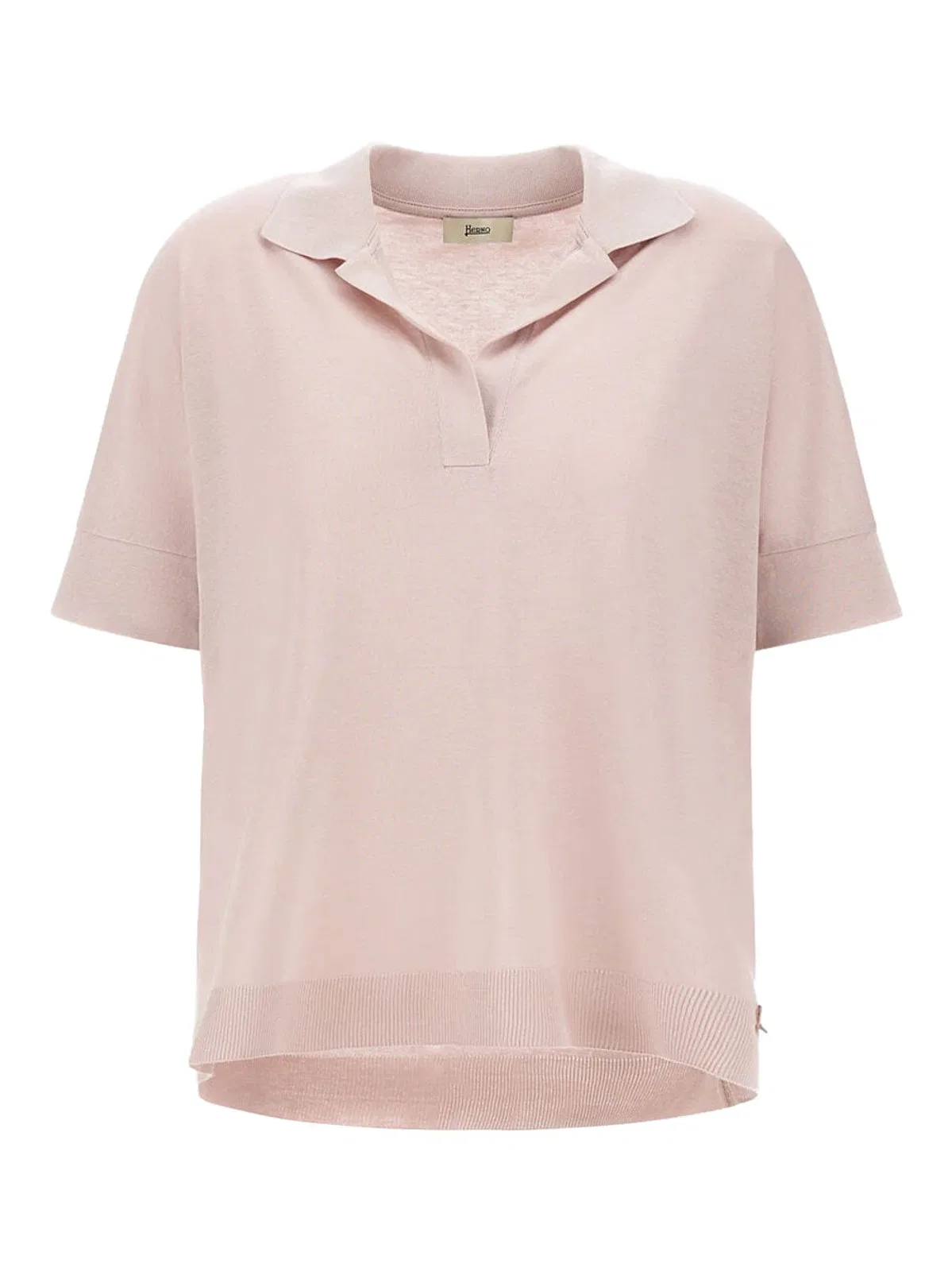 Mc Nude Knit Polo Shirt Golden Logo