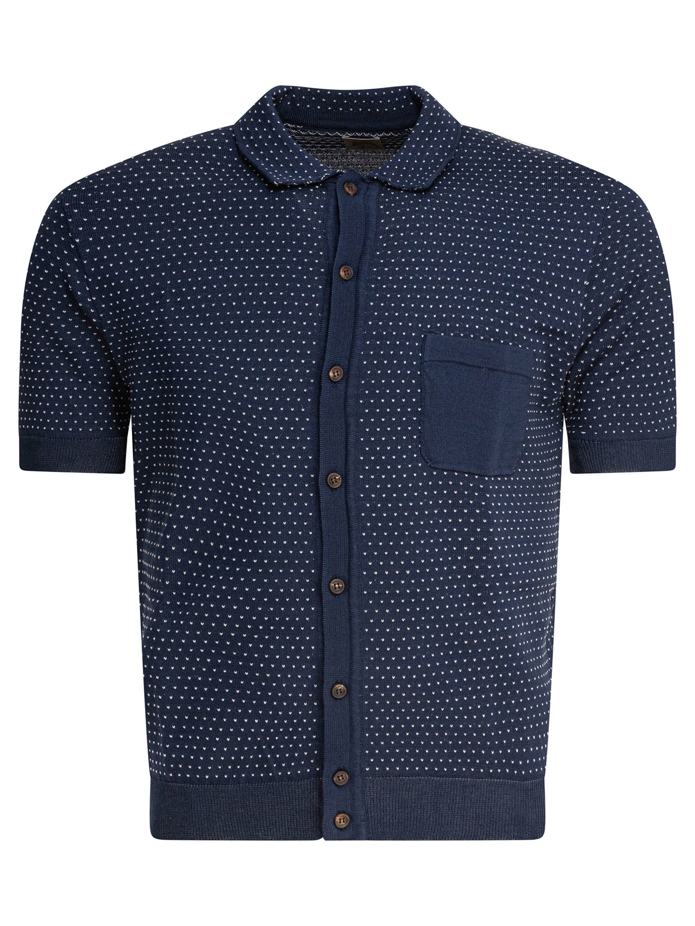 Rakki Textured Knit Polo Shirt Buttons