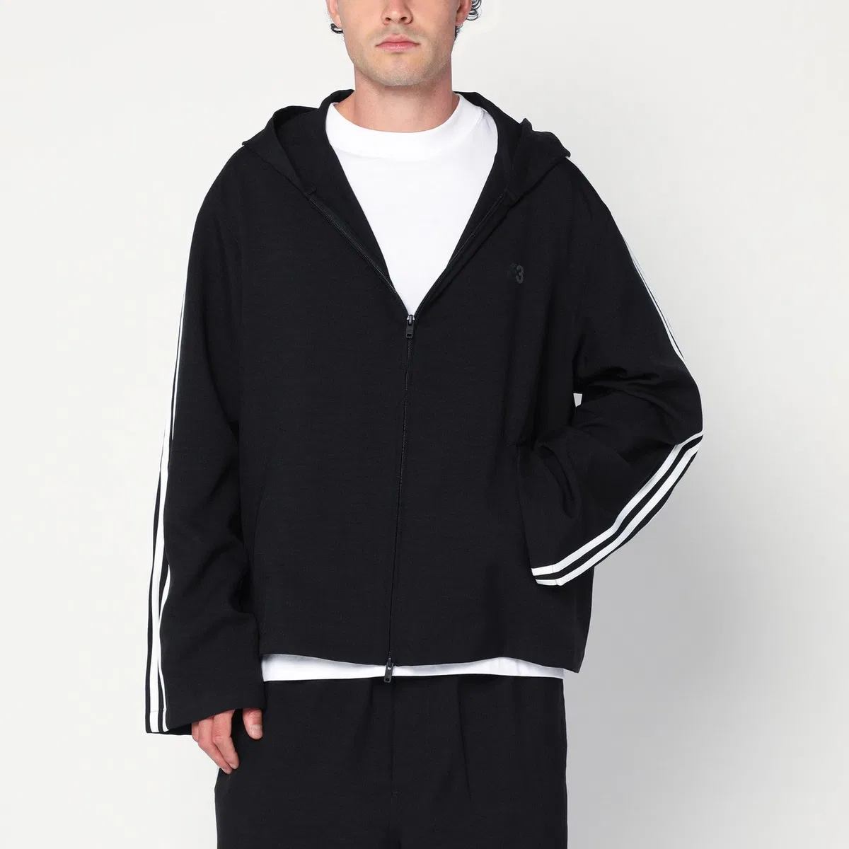 3-Stripes Black Zip/Cardigan