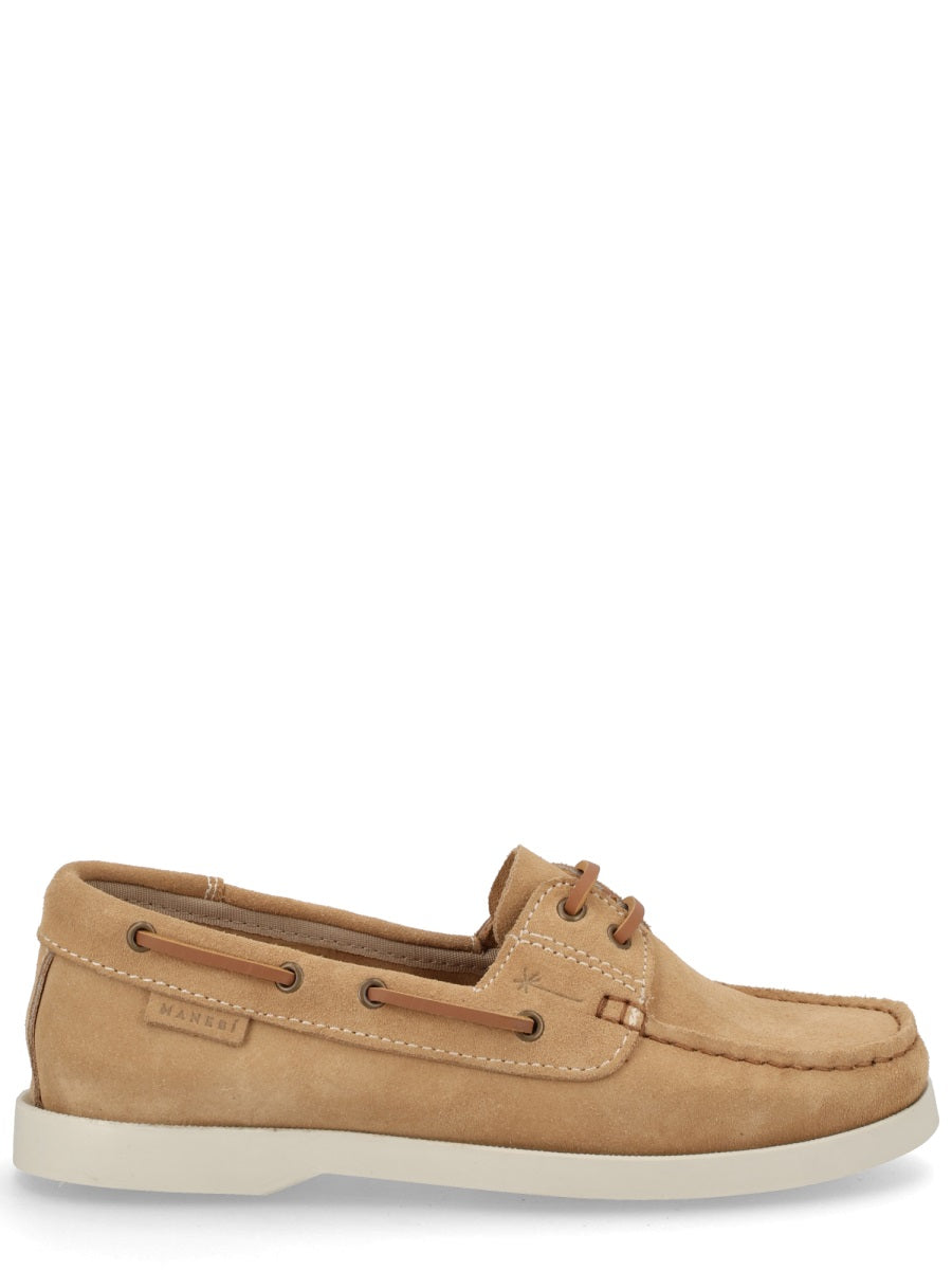 Manebi Beige Cow Leather Loafers