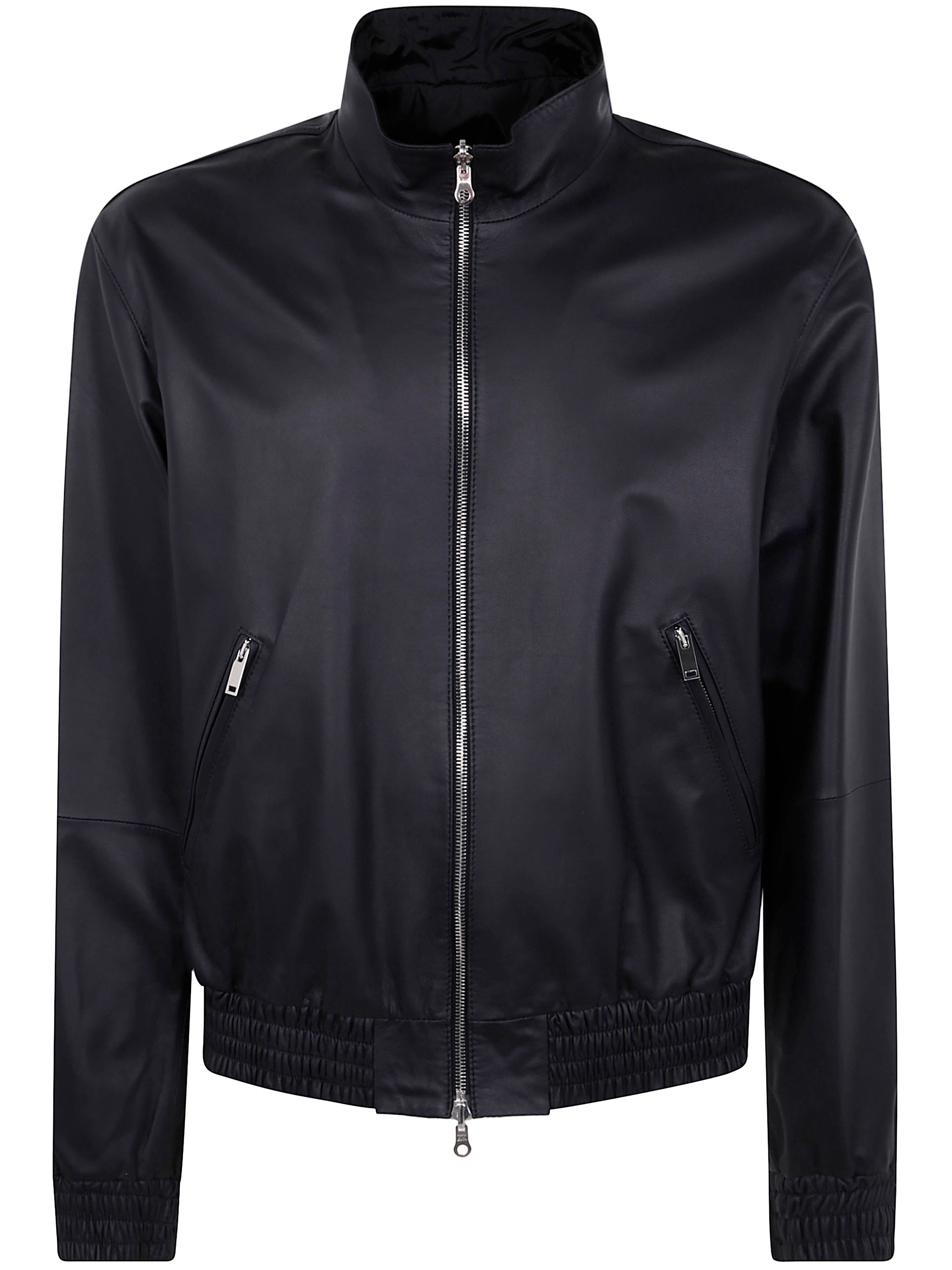 Leather Reversible Bomber Jacket