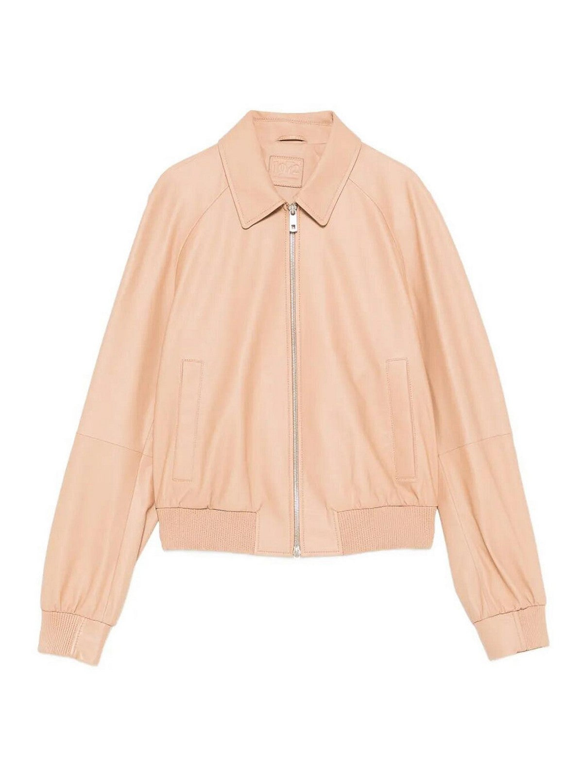 Leather Raglan Bomber Jacket