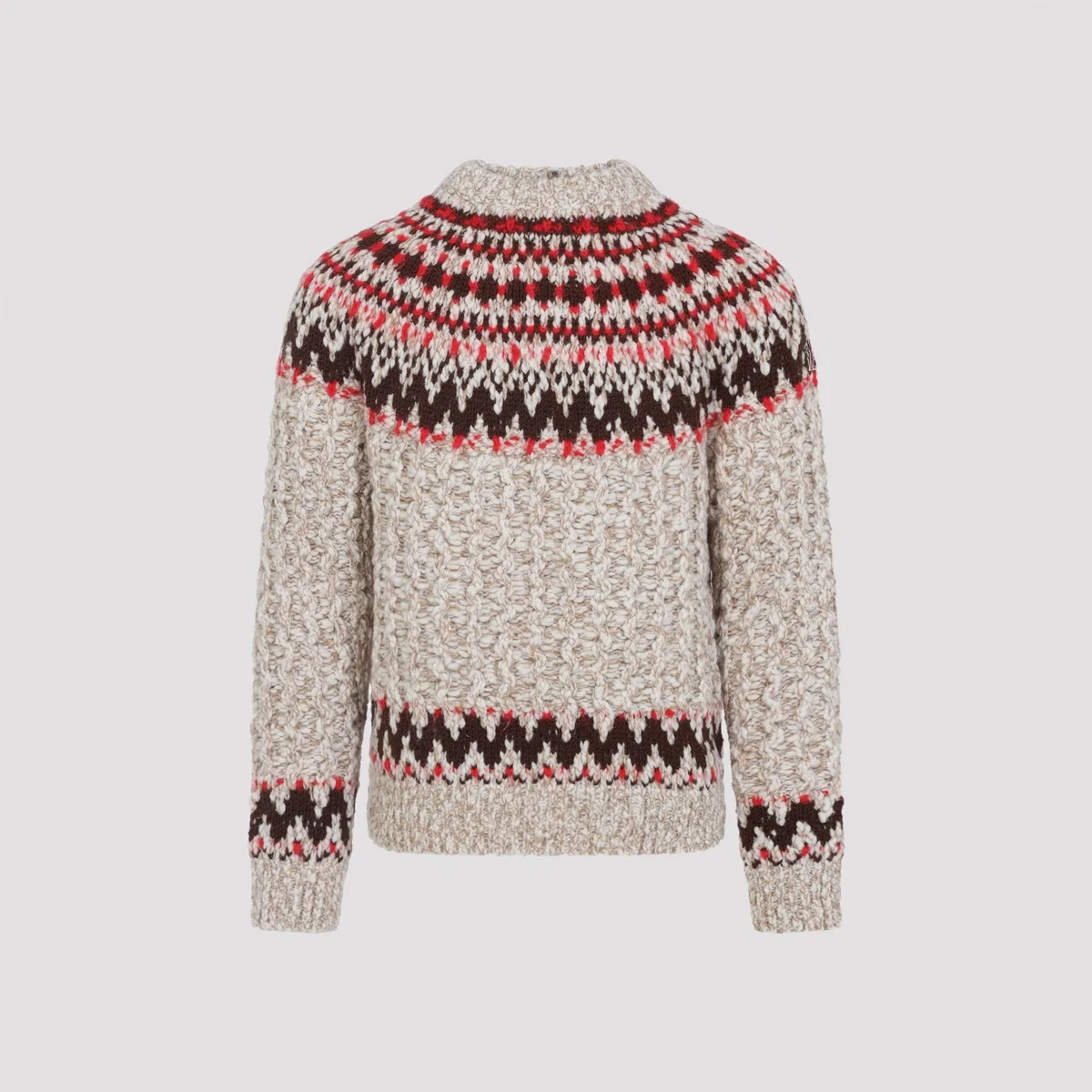 Moncler Grenoble Wool Jacquard Sweater In Beige