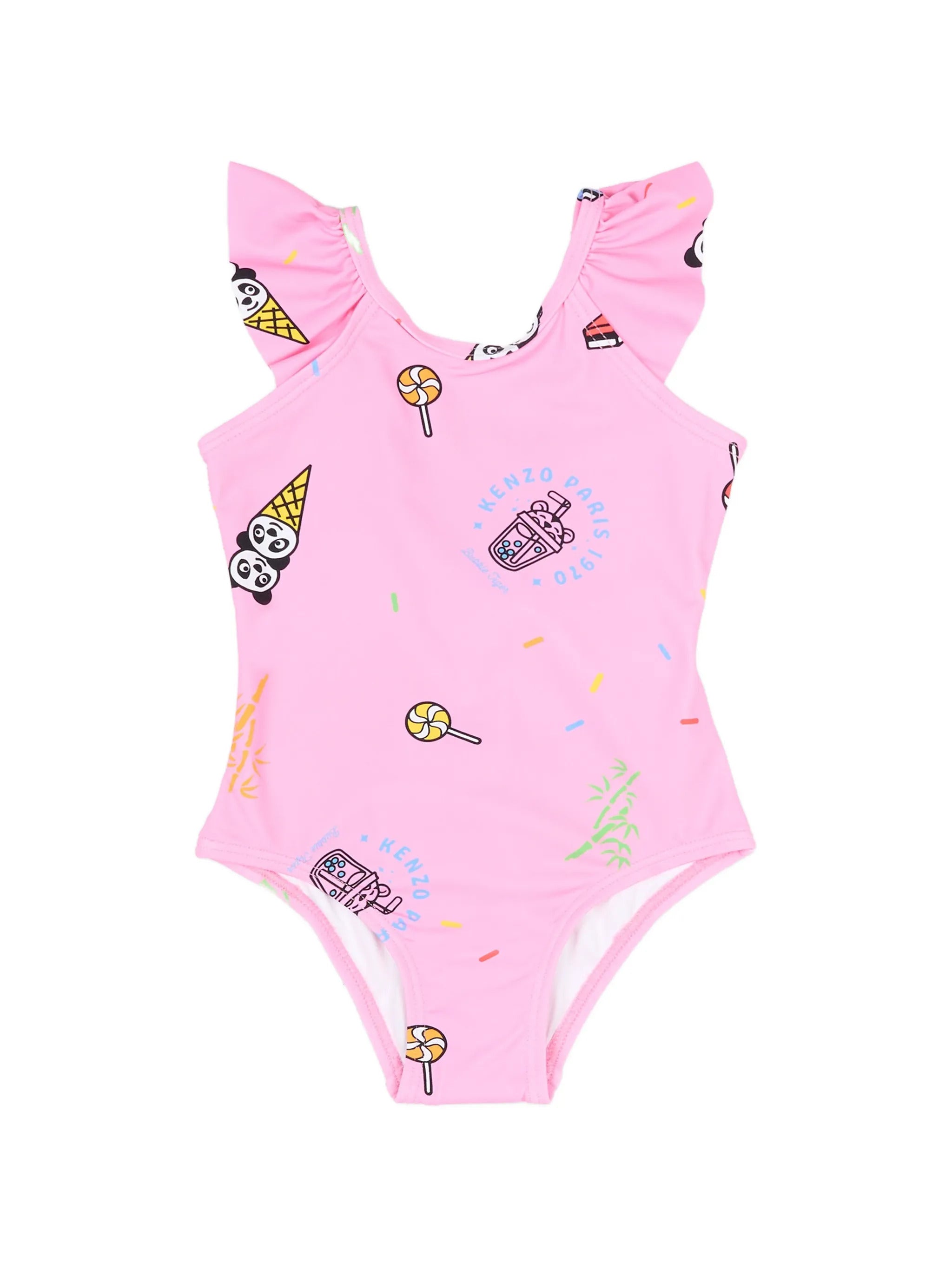 Kids Ruffled Printed Swimsuit