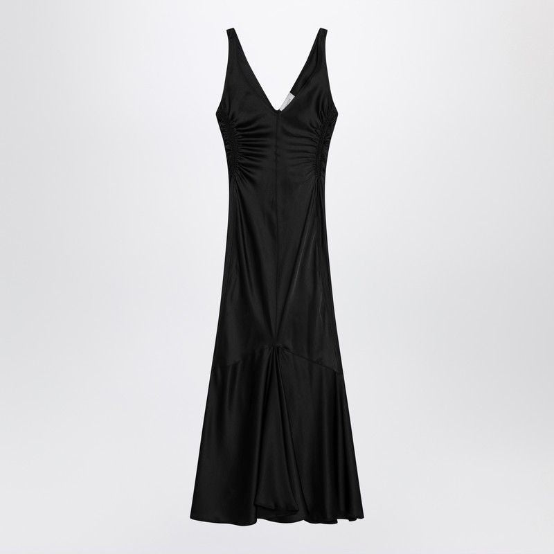 Long Black Dress In Satin