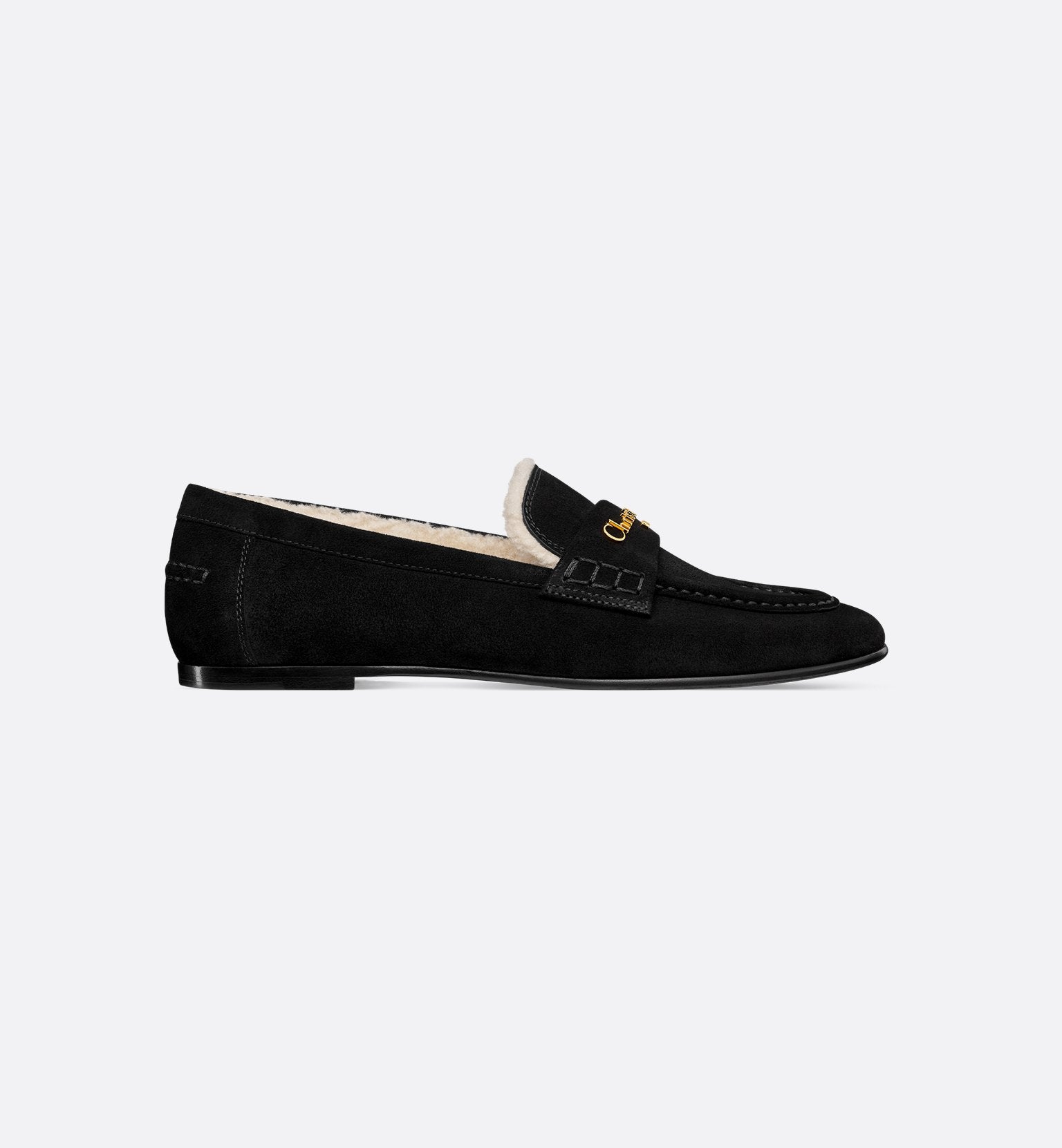 Black Leather Loafers Slip-On Shoe