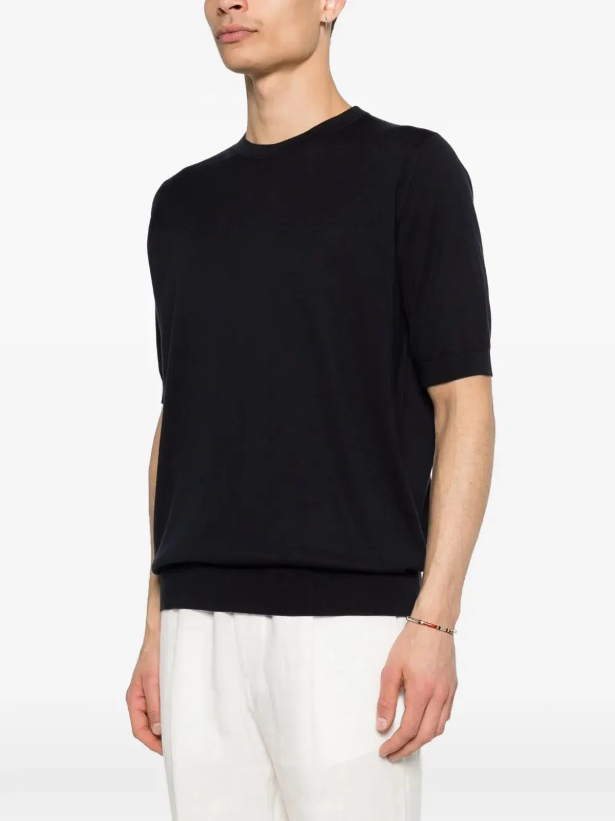 John Smedley "kempton" Crewneck Short Sleeves T-shirt In Blue