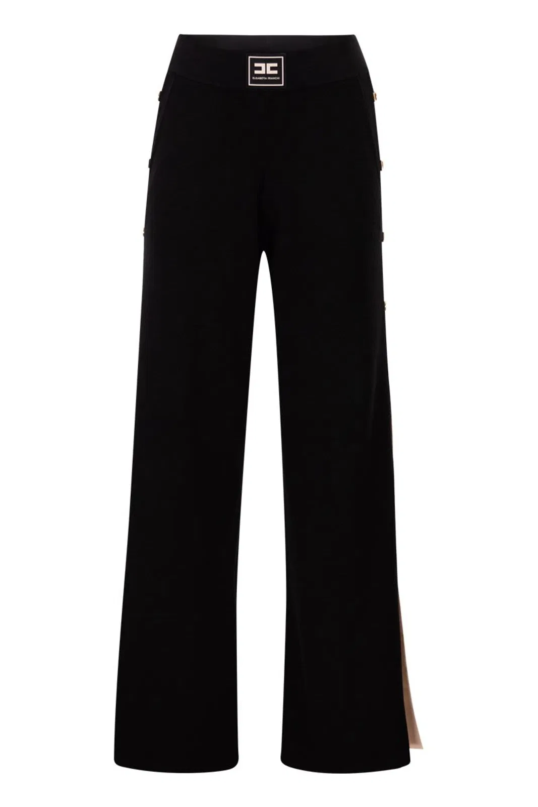 Knitted Trousers With Shiny Viscose Stripes
