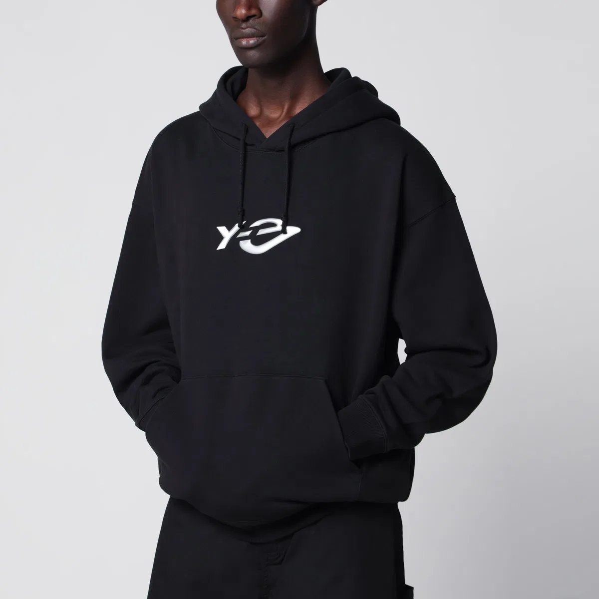 Y-3 French Terry Hoodie In Black With Liquid Logo