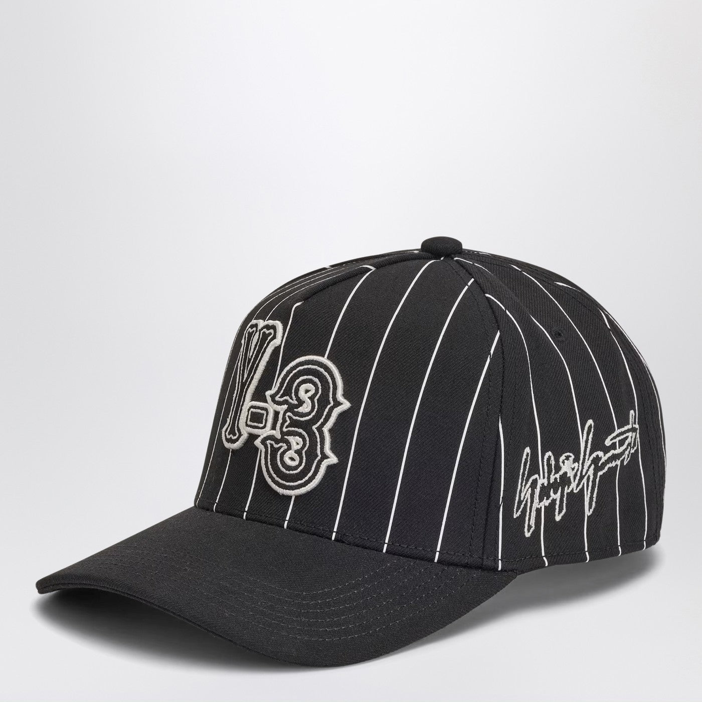 Baseball Cap In Black Pinstripe