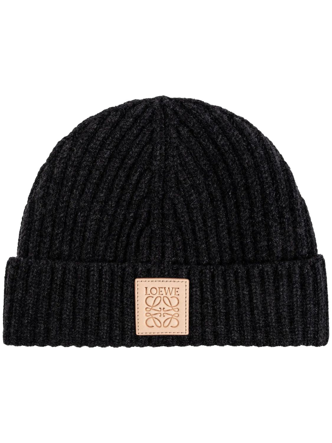 Ribbed Logo-Patch Beanie Hat