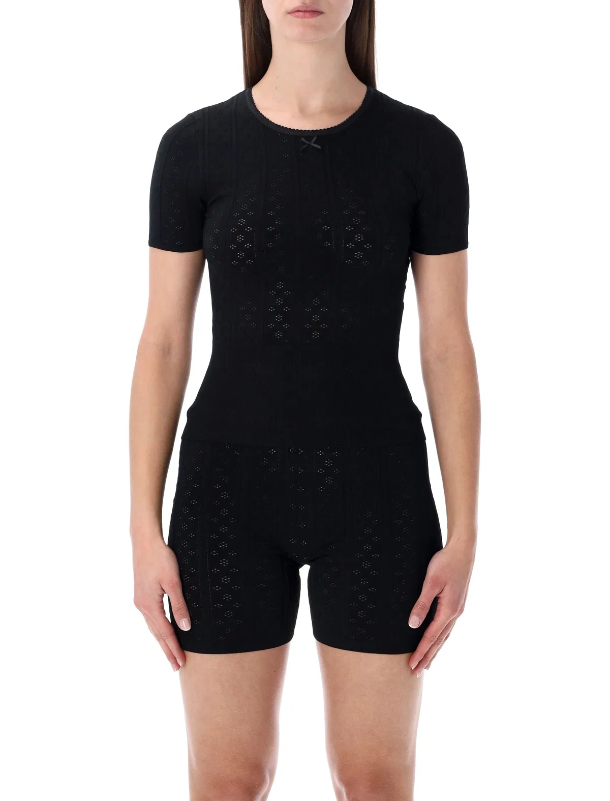 Pointelle Knit T-Shirt