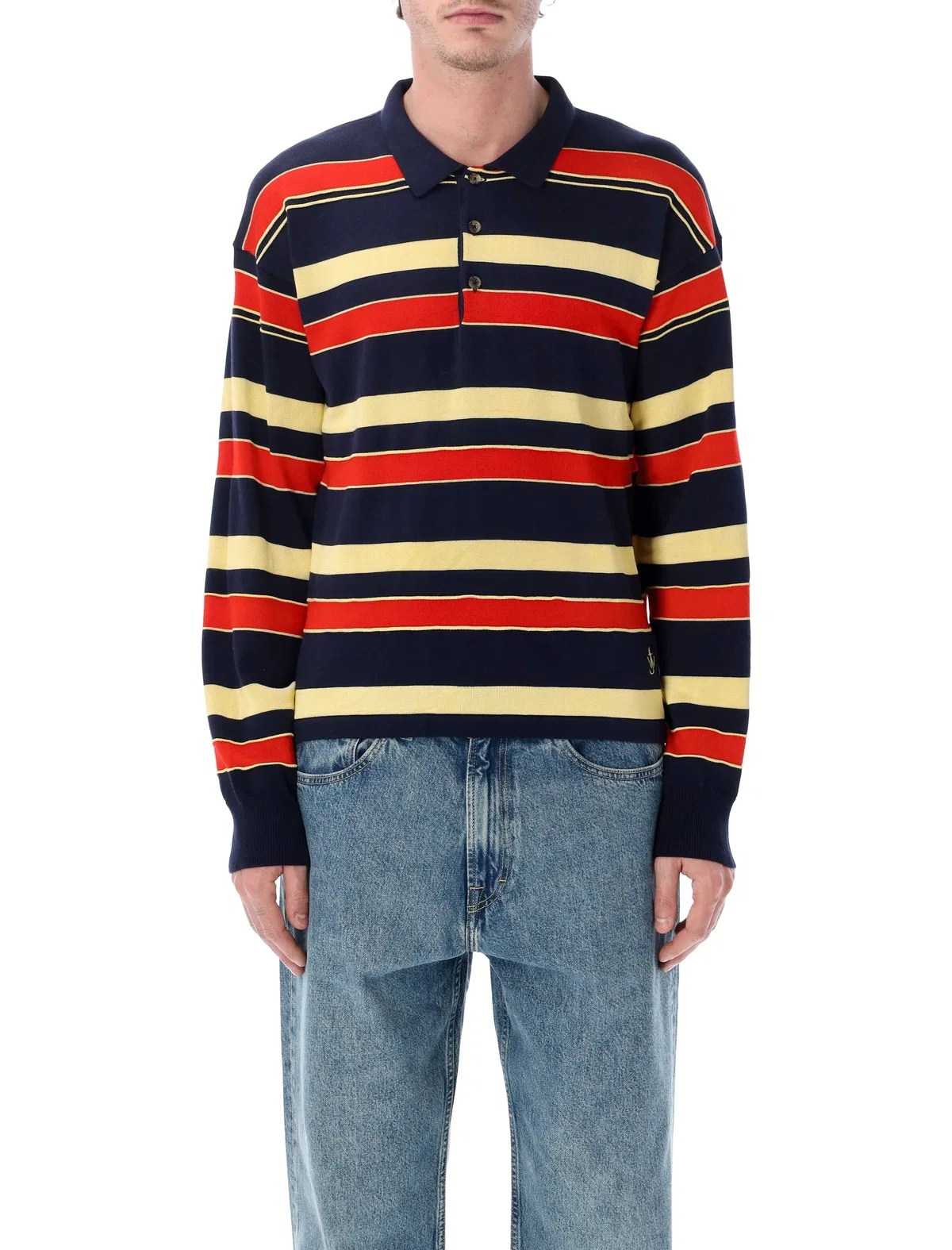 Striped Knitted Rugby Polo