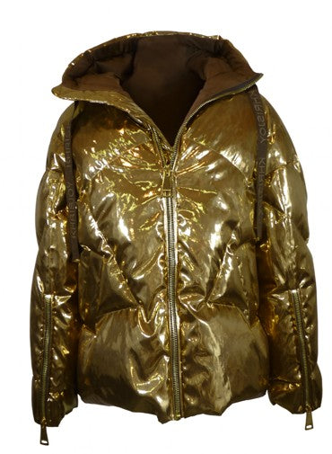 Gold Polyester Down Feather Jacket