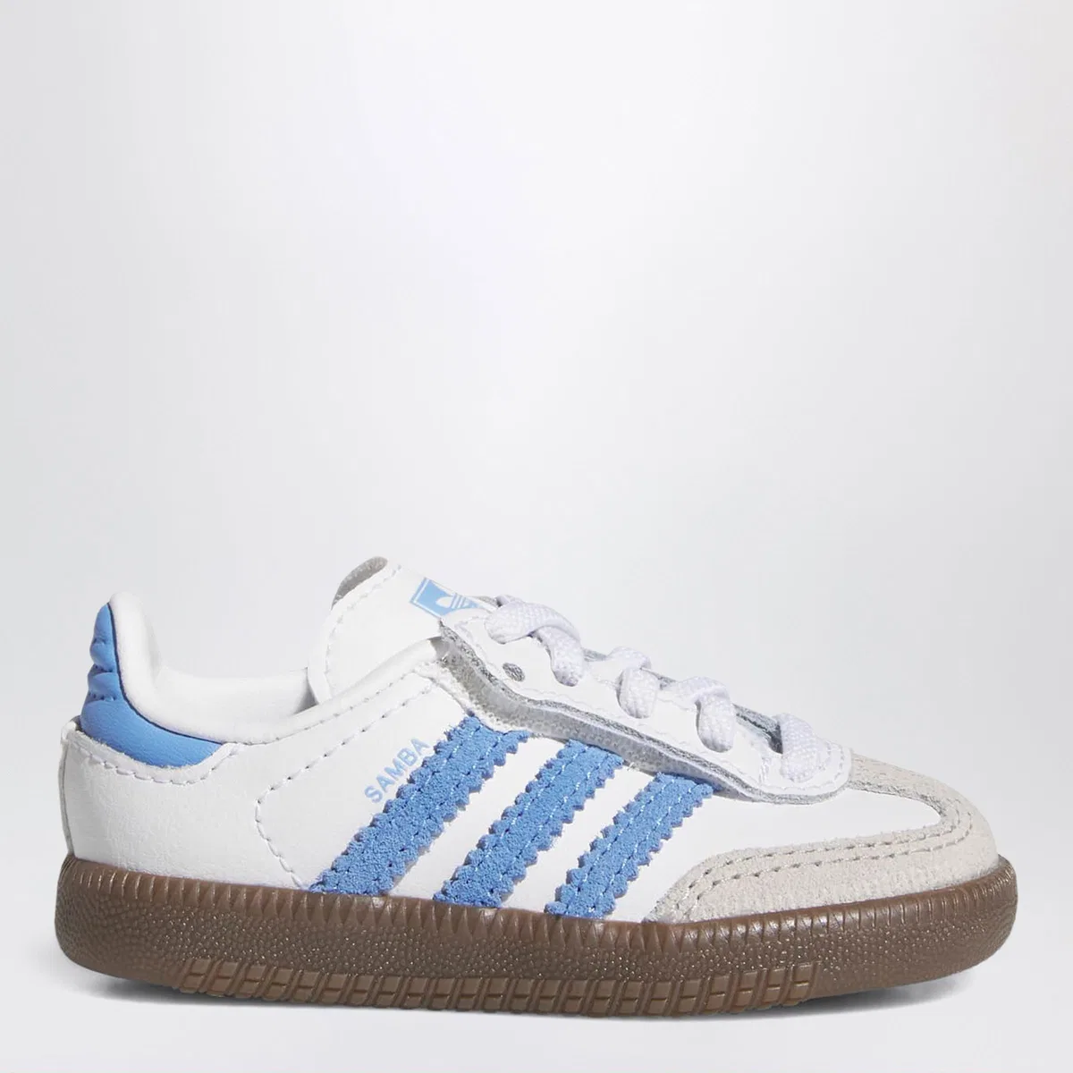 Og Samba Sneakers In White/Blue With Elastic Laces