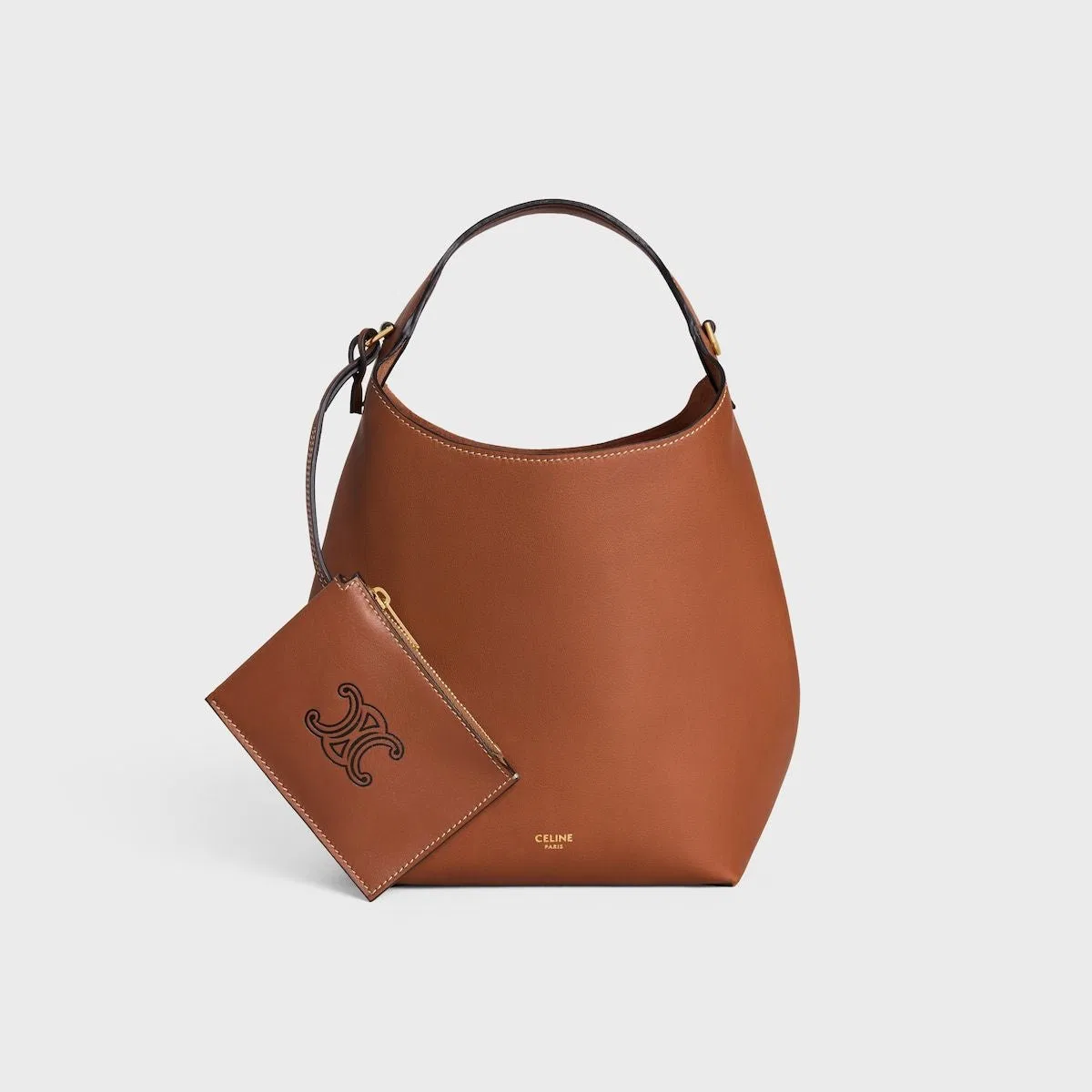 Small Triomphe Smooth-Leather Tote Bag