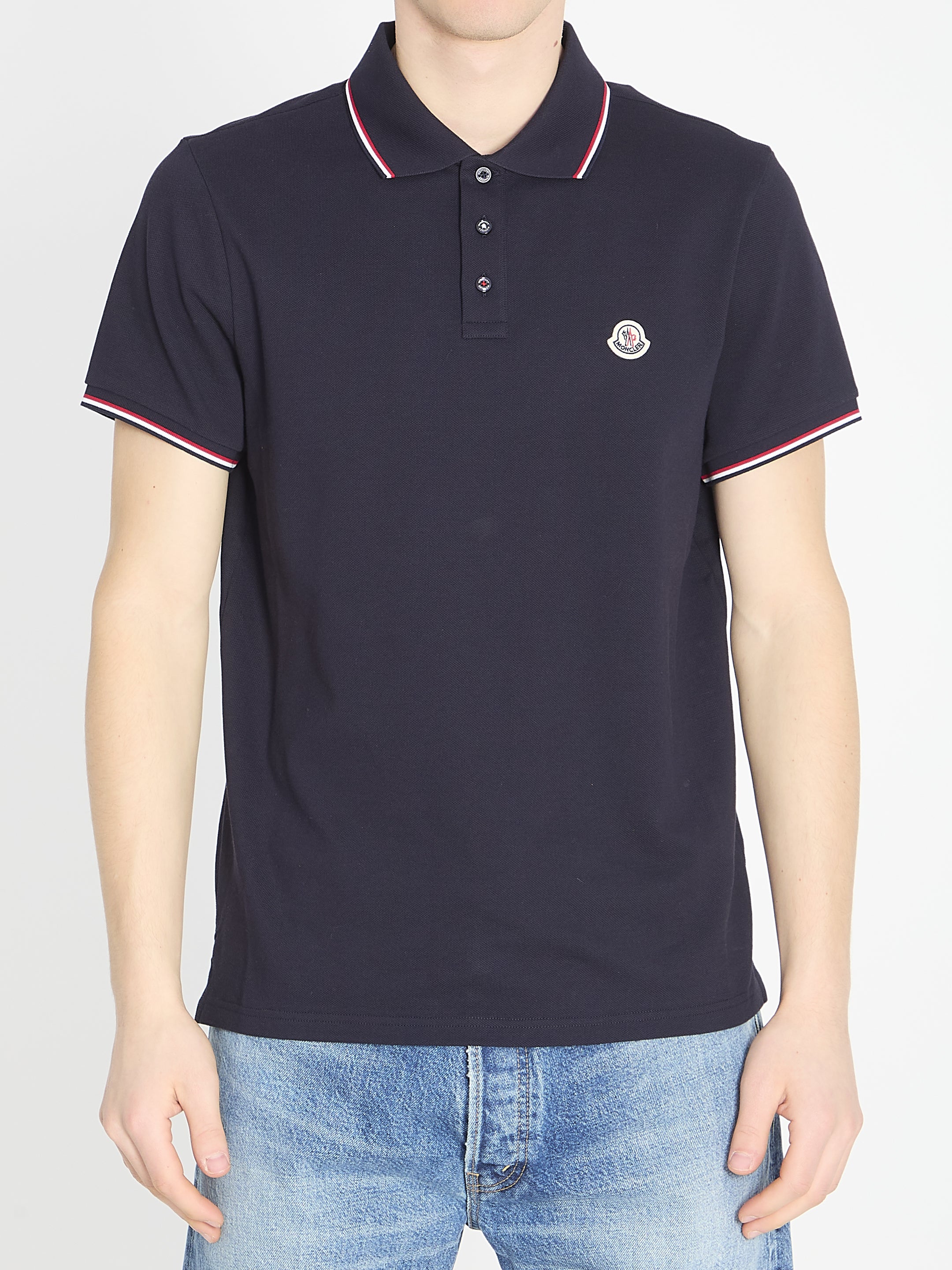 Blue Cotton Ss Polo