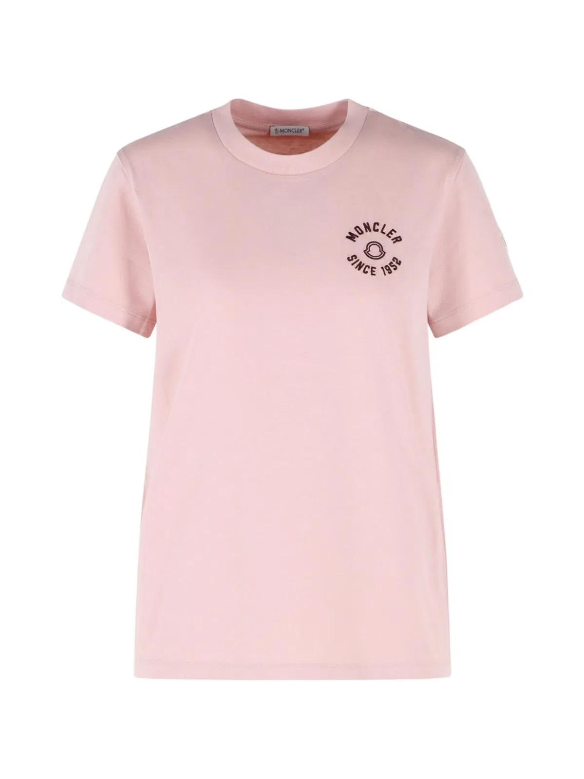 Moncler T-shirt With Embroidery In Pink