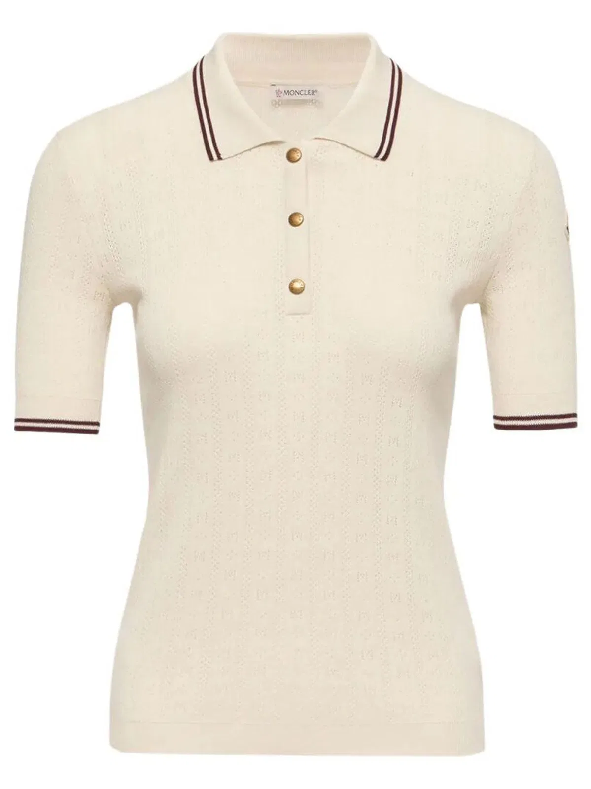 Rhombus And Logo Pattern Cotton Polo Shirt