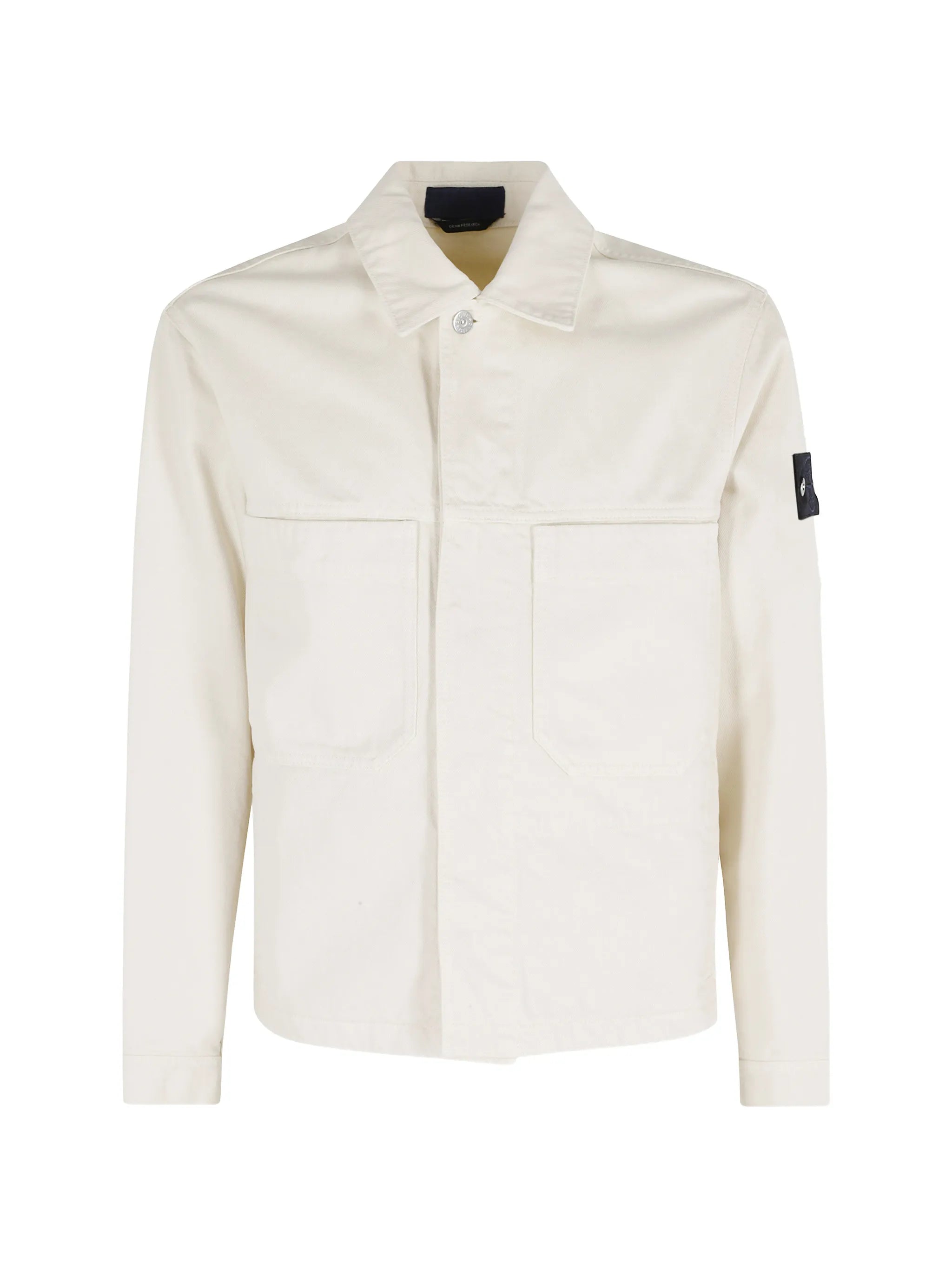 Stone Island Ivory Cotton Biker Jacket