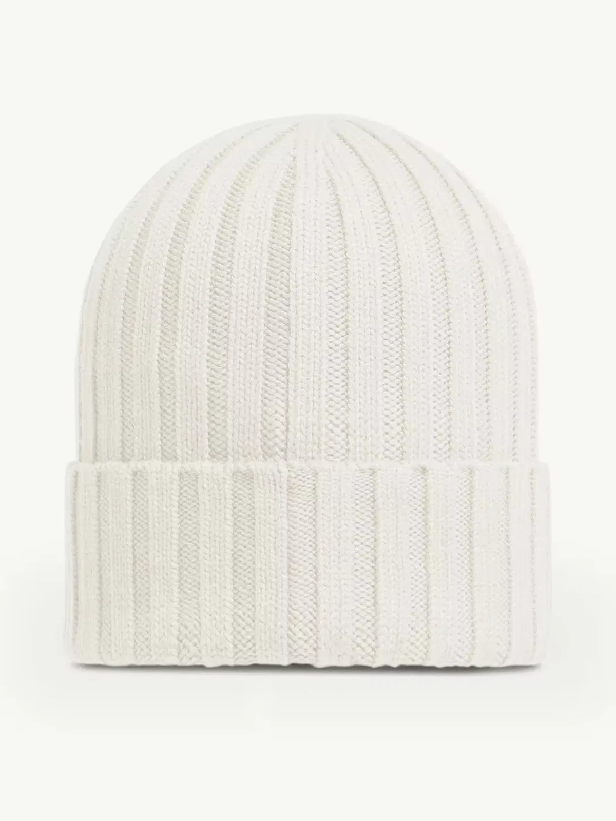 Moncler Logo Wool Beanie In White