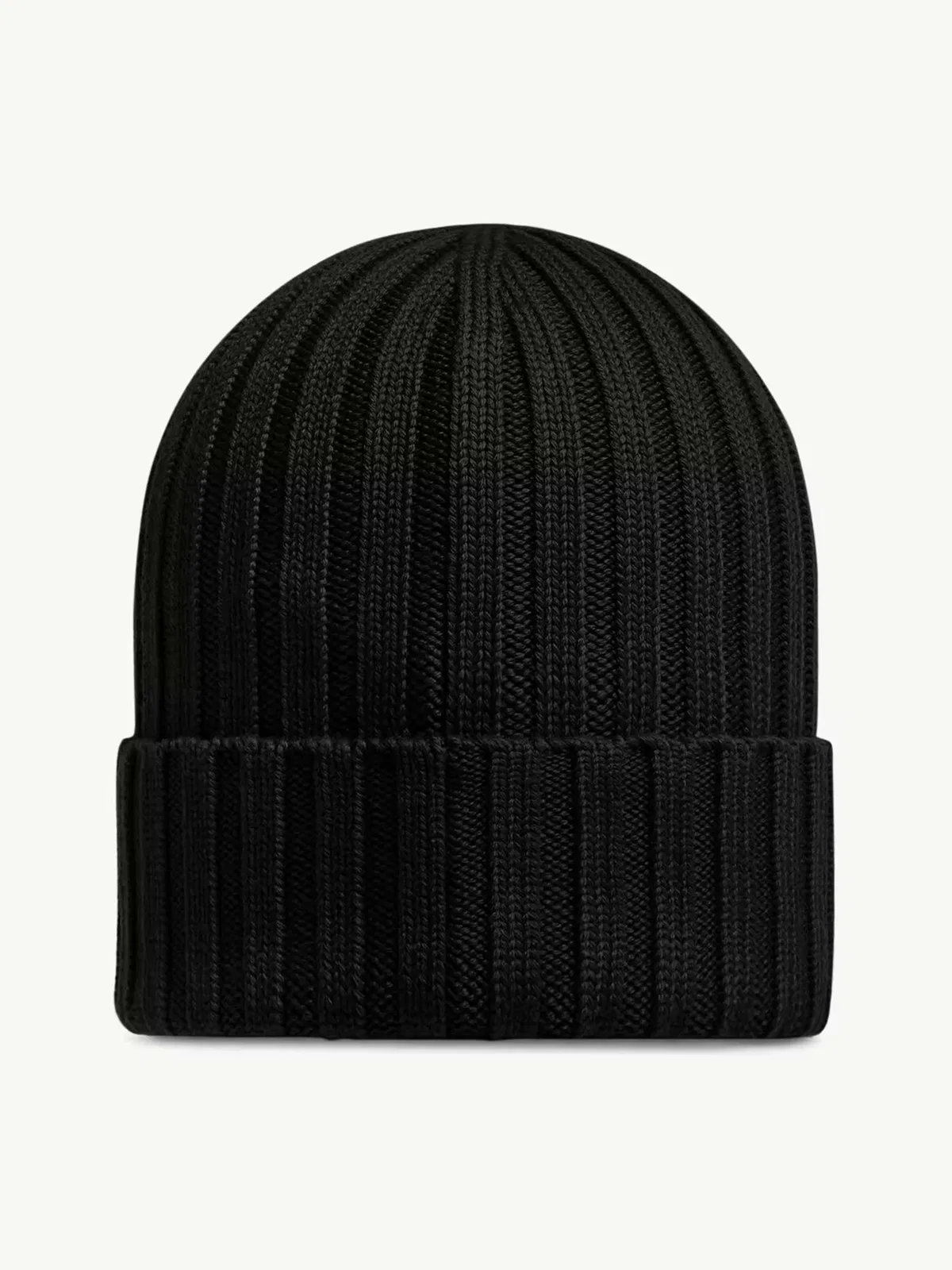 Moncler Logo Wool Beanie In Nero