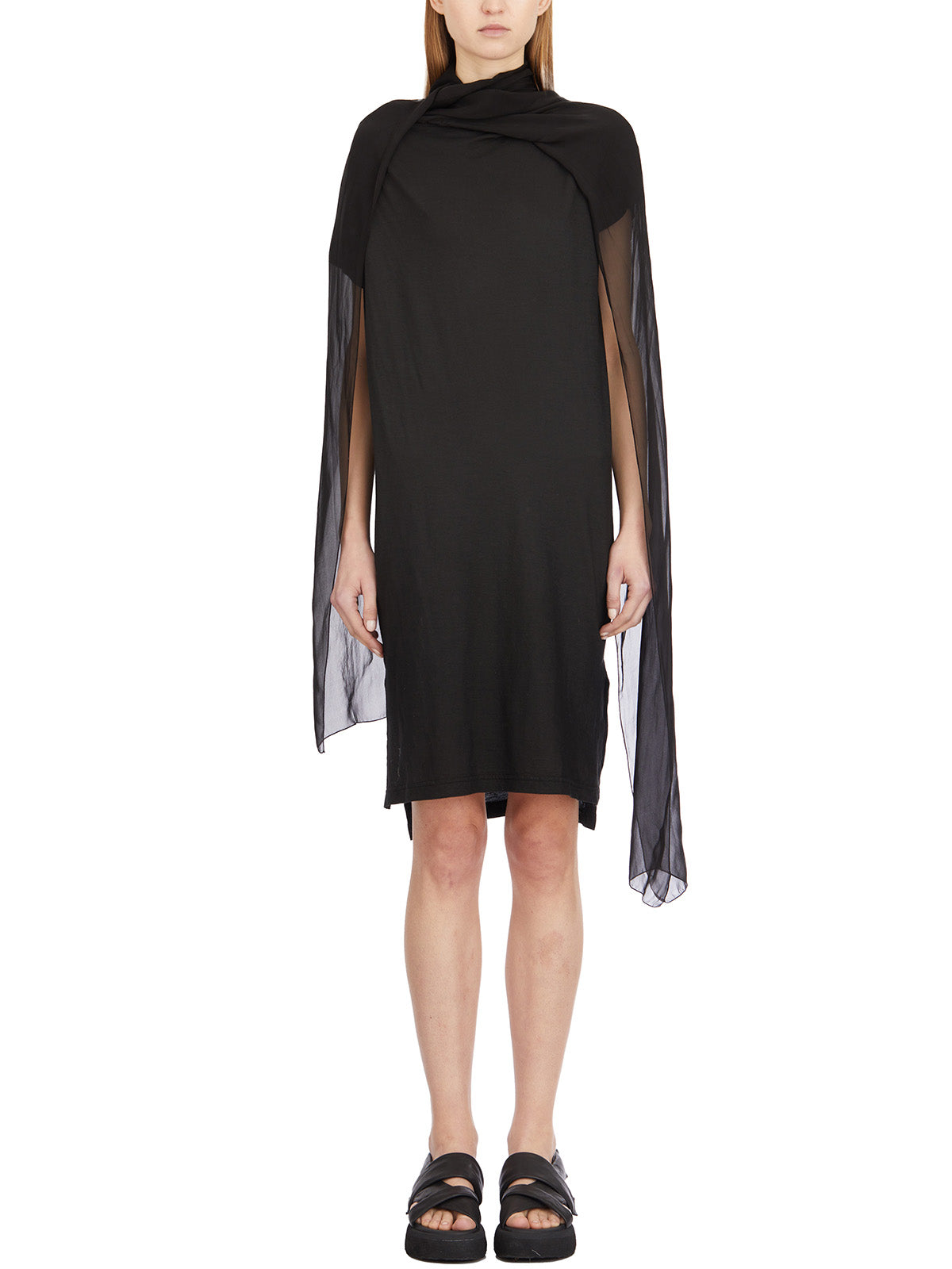 Cotton Dress With Silk Scarf