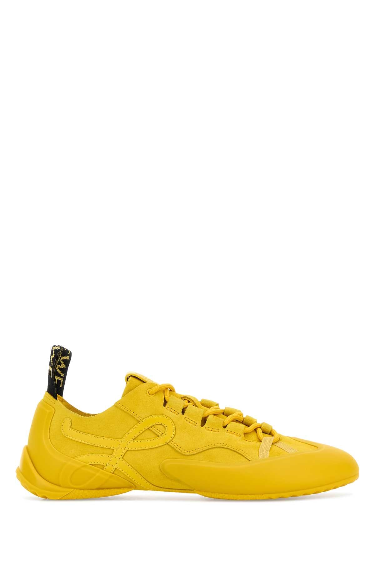 Yellow Suede Grip Sneakers