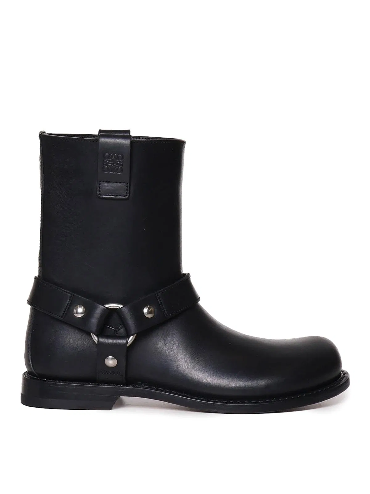 Loewe Campo Biker Shearling Boots In Black