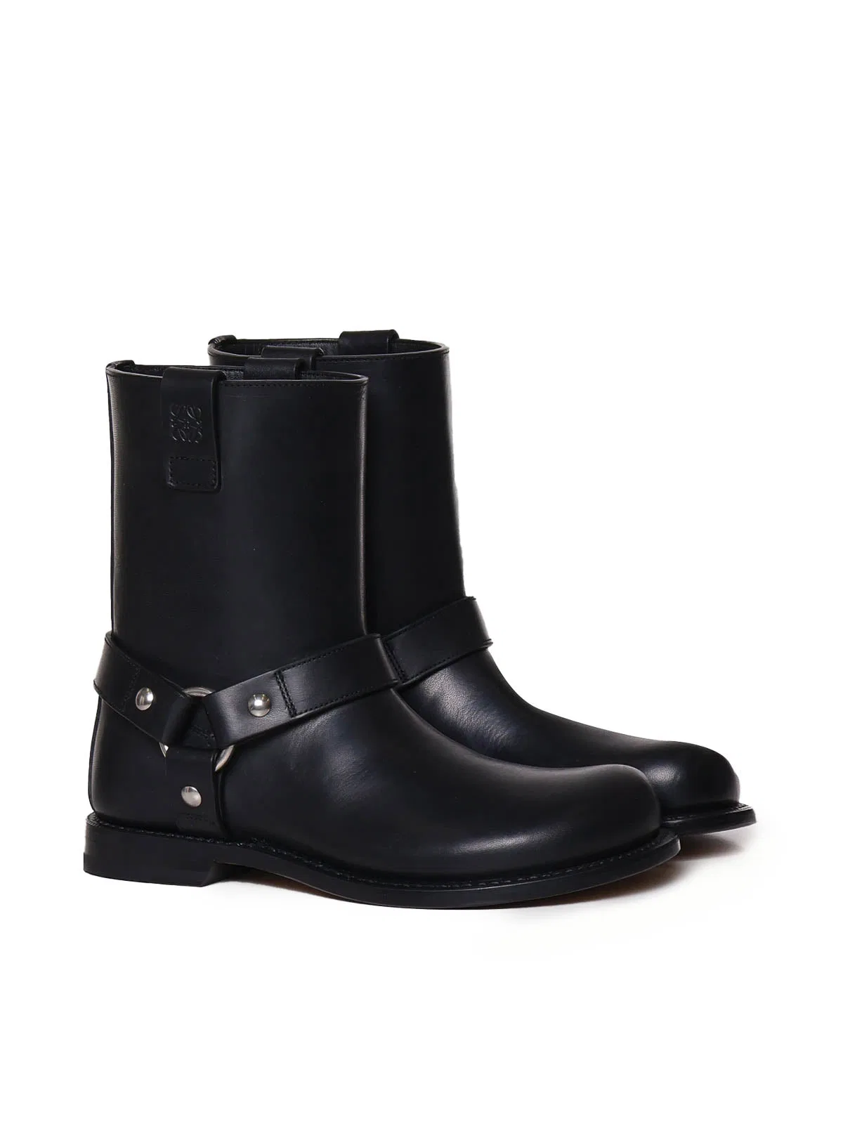 Loewe Campo Biker Shearling Boots In Black
