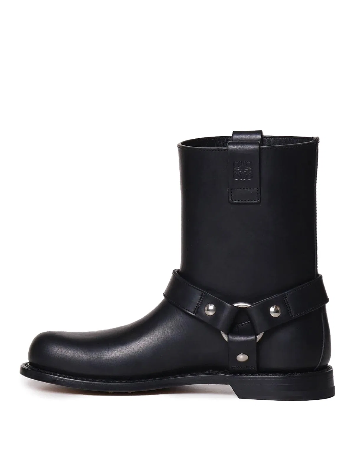 Loewe Campo Biker Shearling Boots In Black