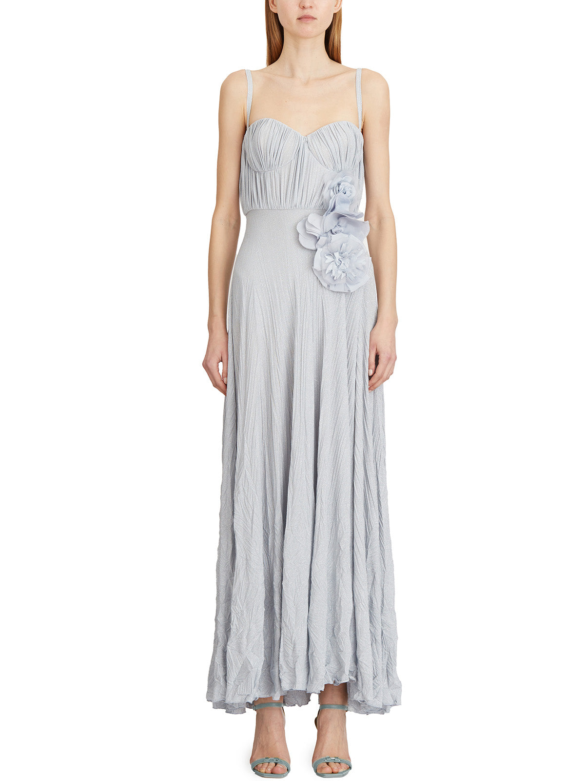 Red Carpet Dress With Flower Detail