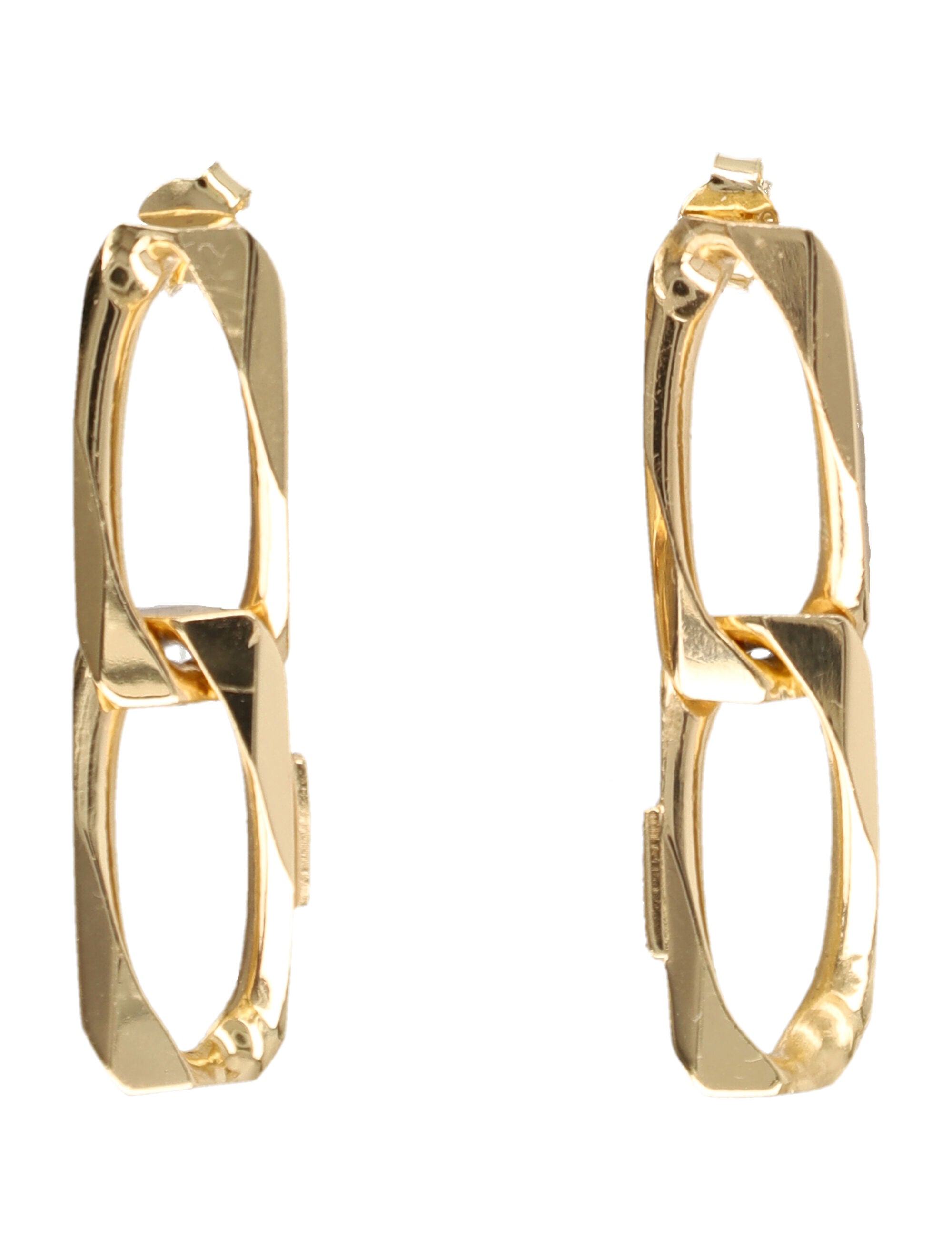 Gold-Plated Silver Chain Link Earrings